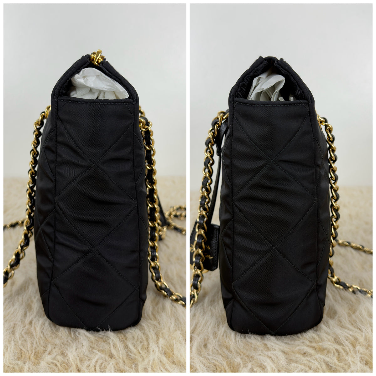Prada Re - Edition 1995 Quilted Nylon Chain Tote