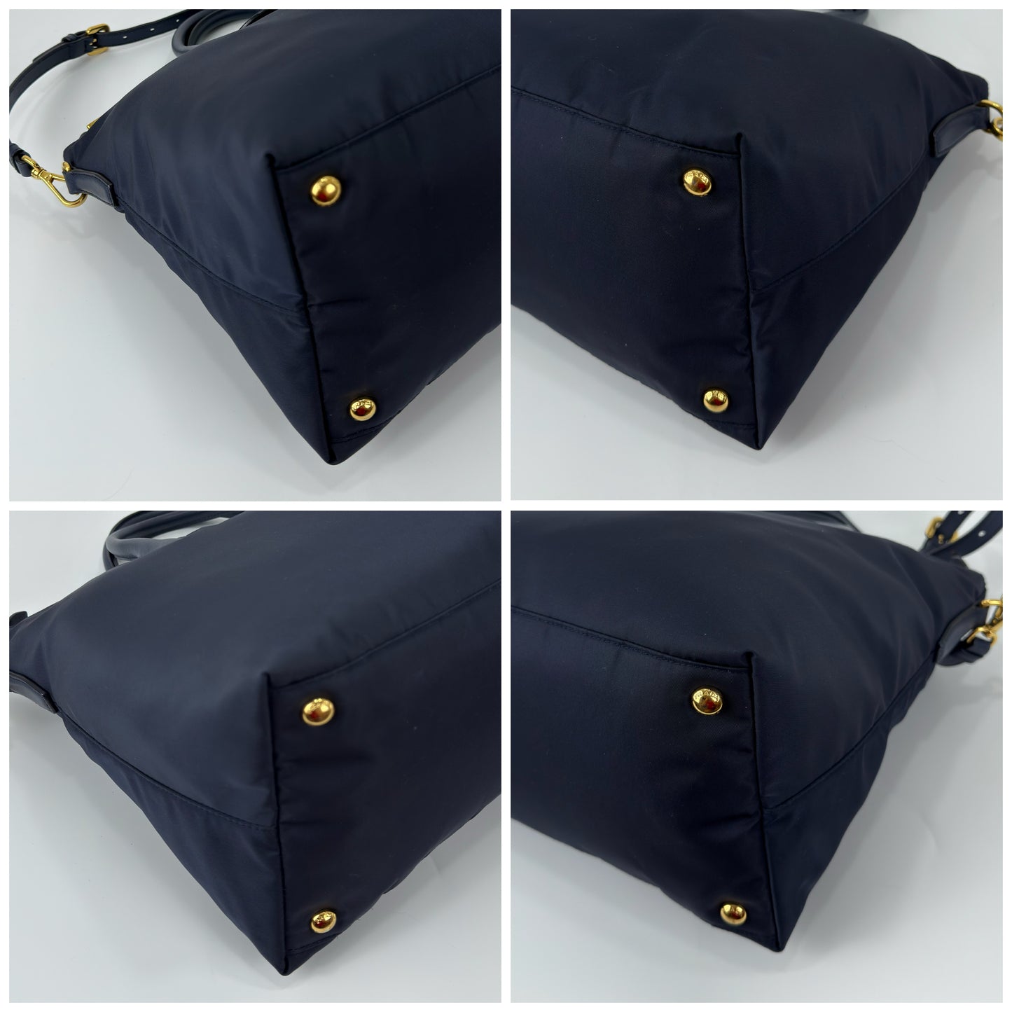 Prada Blue Tessuto Nylon And Saffiano
Leather Tote Bag BN2541