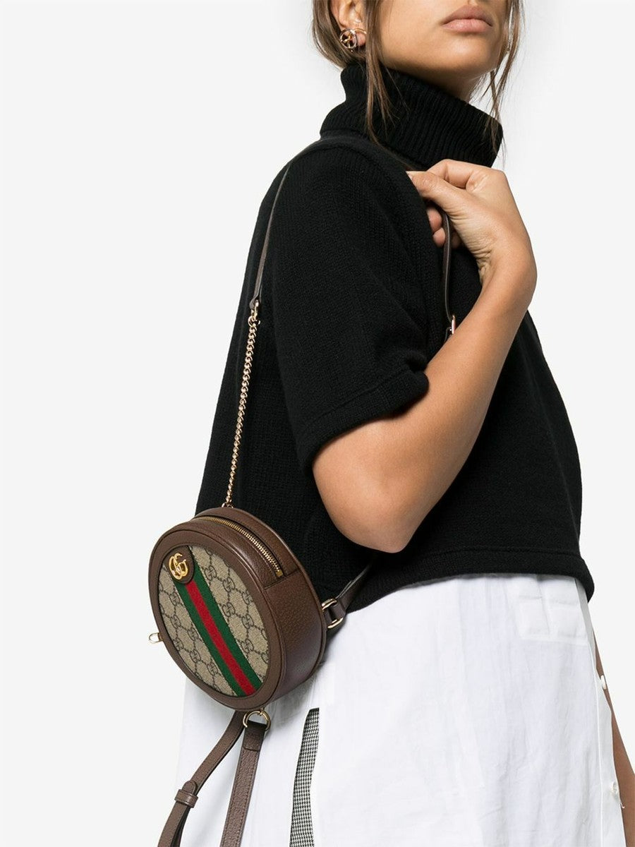 Gucci Mini GG Supreme Round Ophidia Backpack
