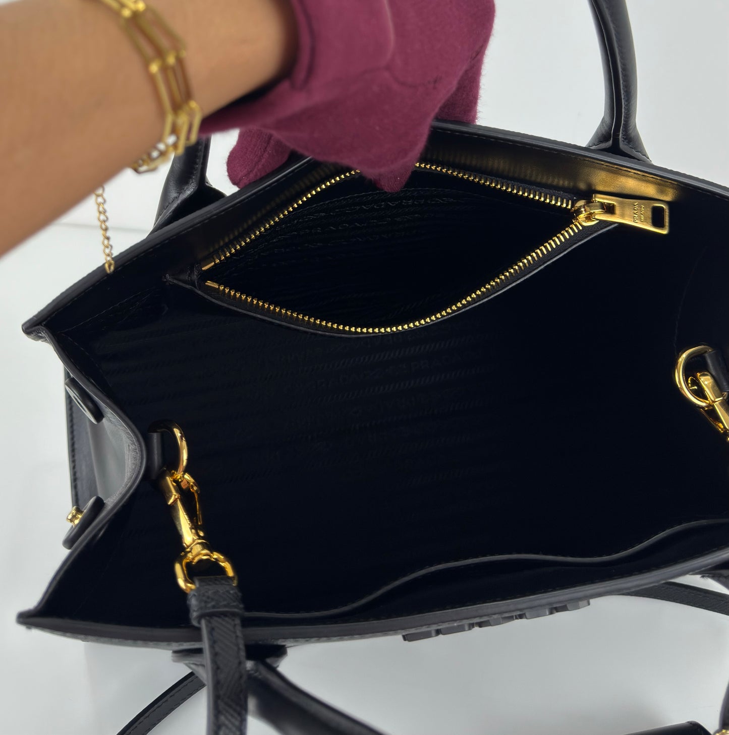 Prada Monochrome Medium Saffiano Leather Black Bag