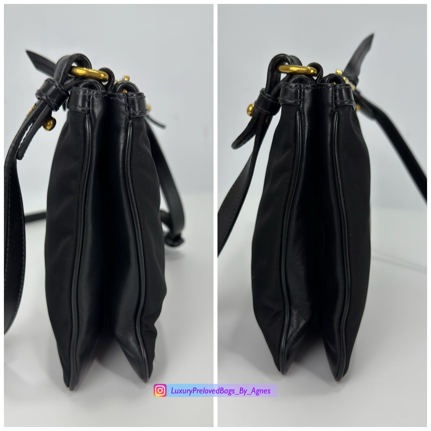 Prada Tessuto Nylon Soft Calf Double Zip