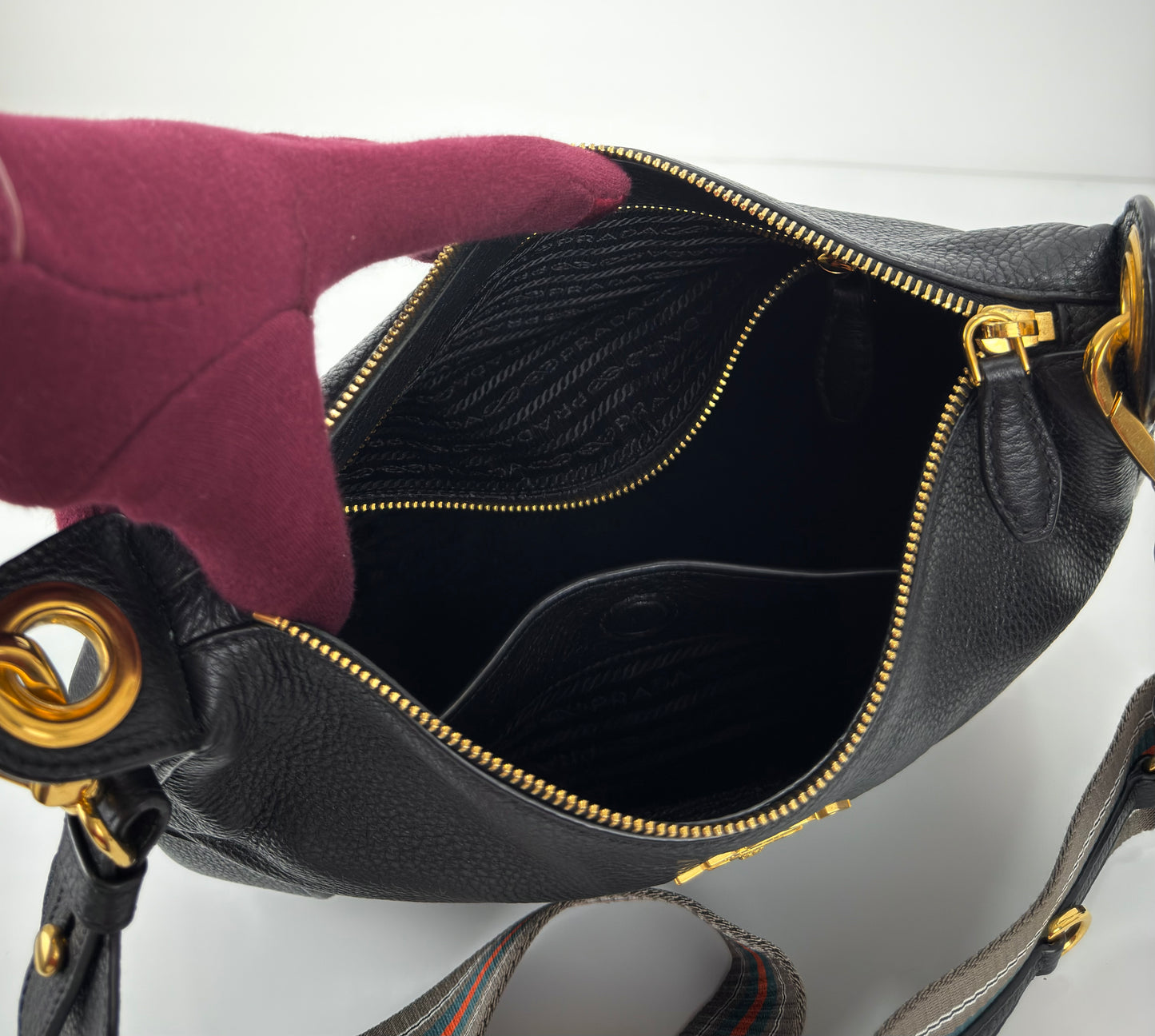 Prada Vitello Daino Leather Phenix Shoulder Bag