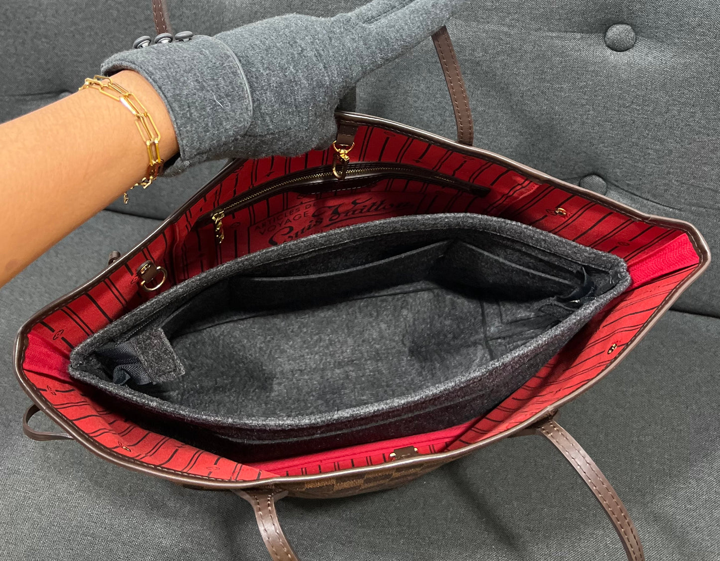 Louis Vuitton Neverfull MM Damier Ebene With Pouch