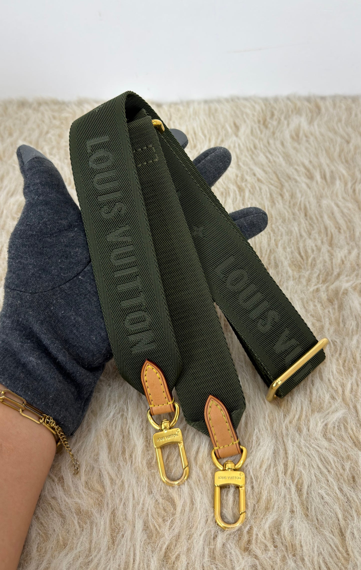Louis Vuitton Khaki Green Multi Pochette Accessories Strap