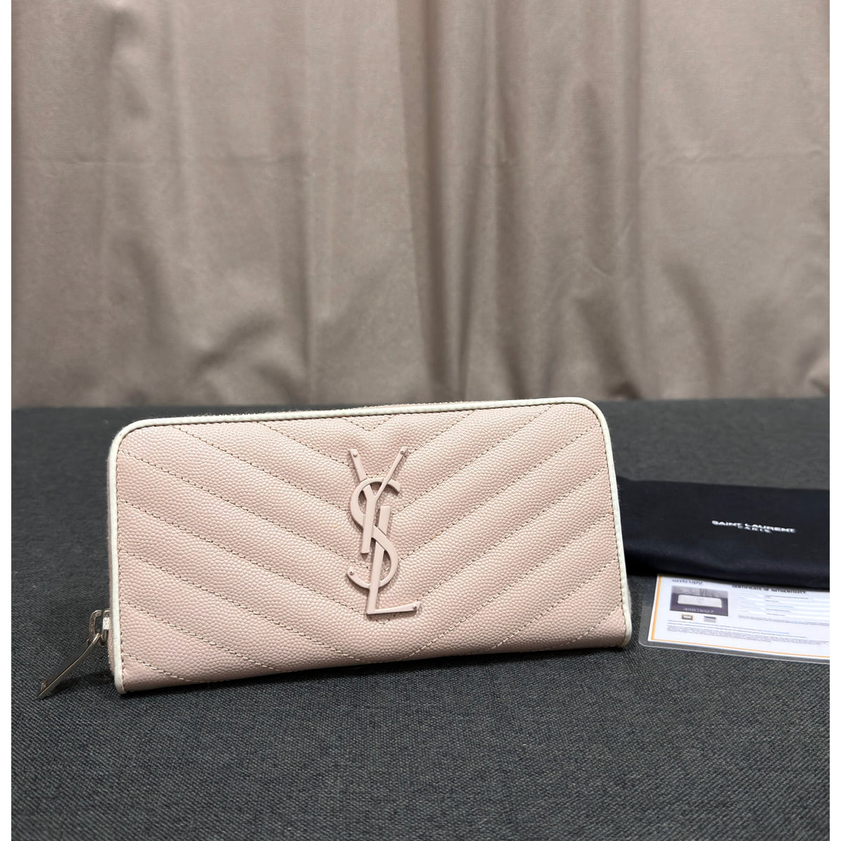 Pale Blush Saint Laurent Monogram
Zip Around Wallet