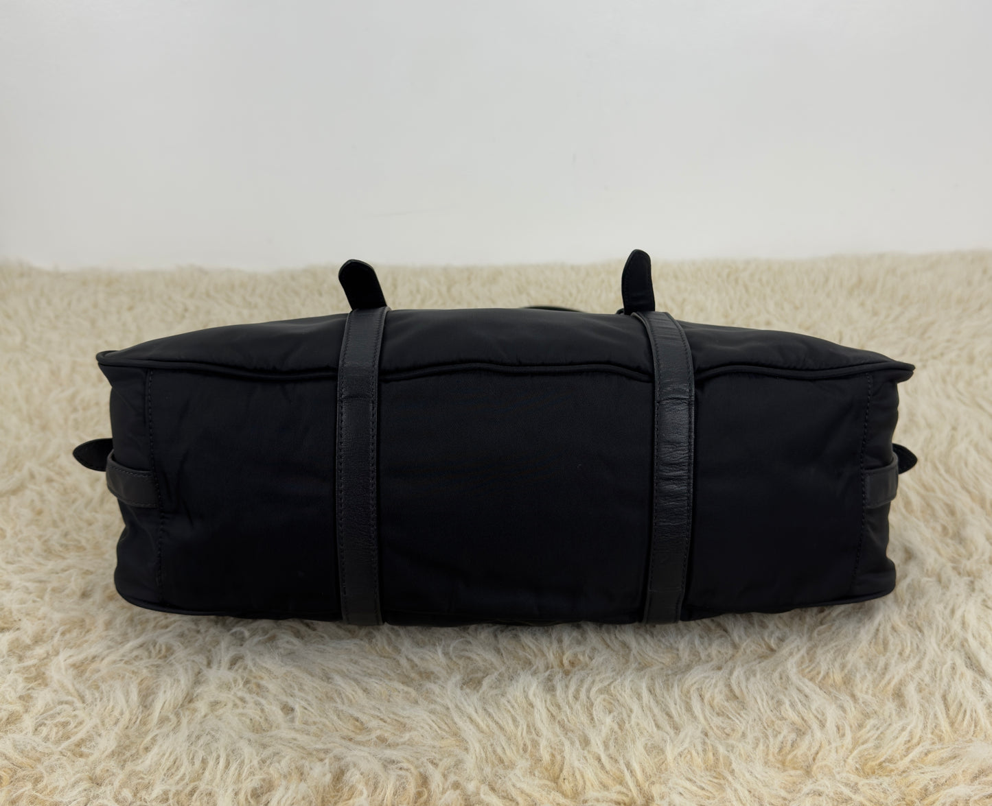 Prada Tessuto Nylon and Leather Bauletto Bag