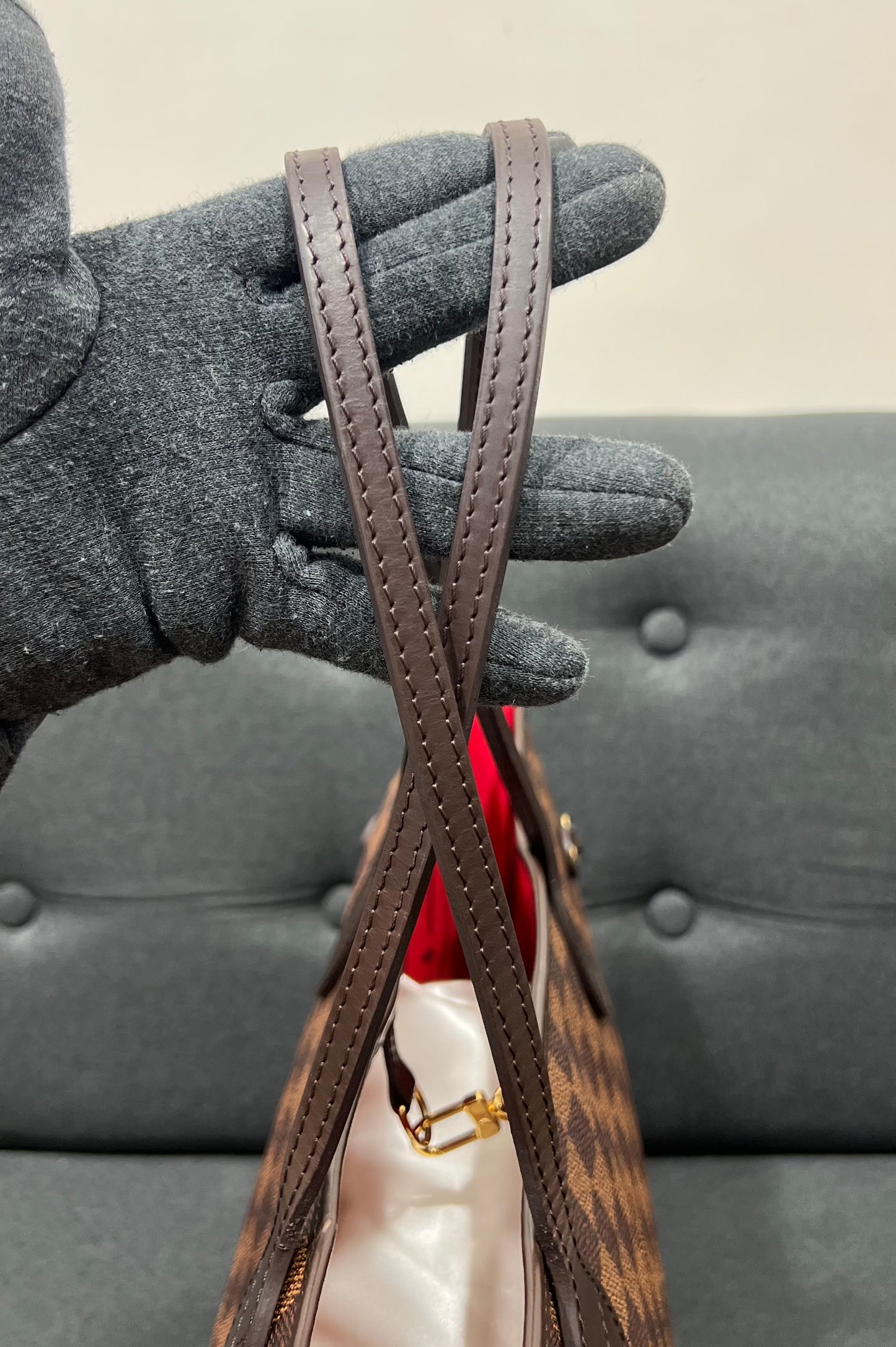 Louis Vuitton Neverfull MM Damier Ebene With Pouch