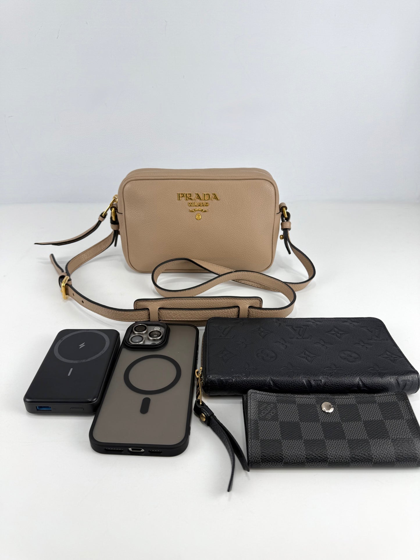 Prada Vitello Phenix Leather Cammeo Small Size