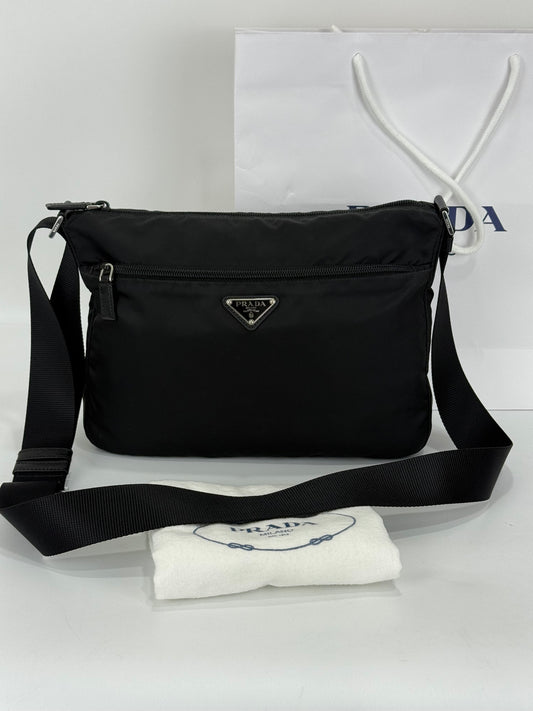 Prada Black Re Nylon Messenger Shoulder Crossbody Bag