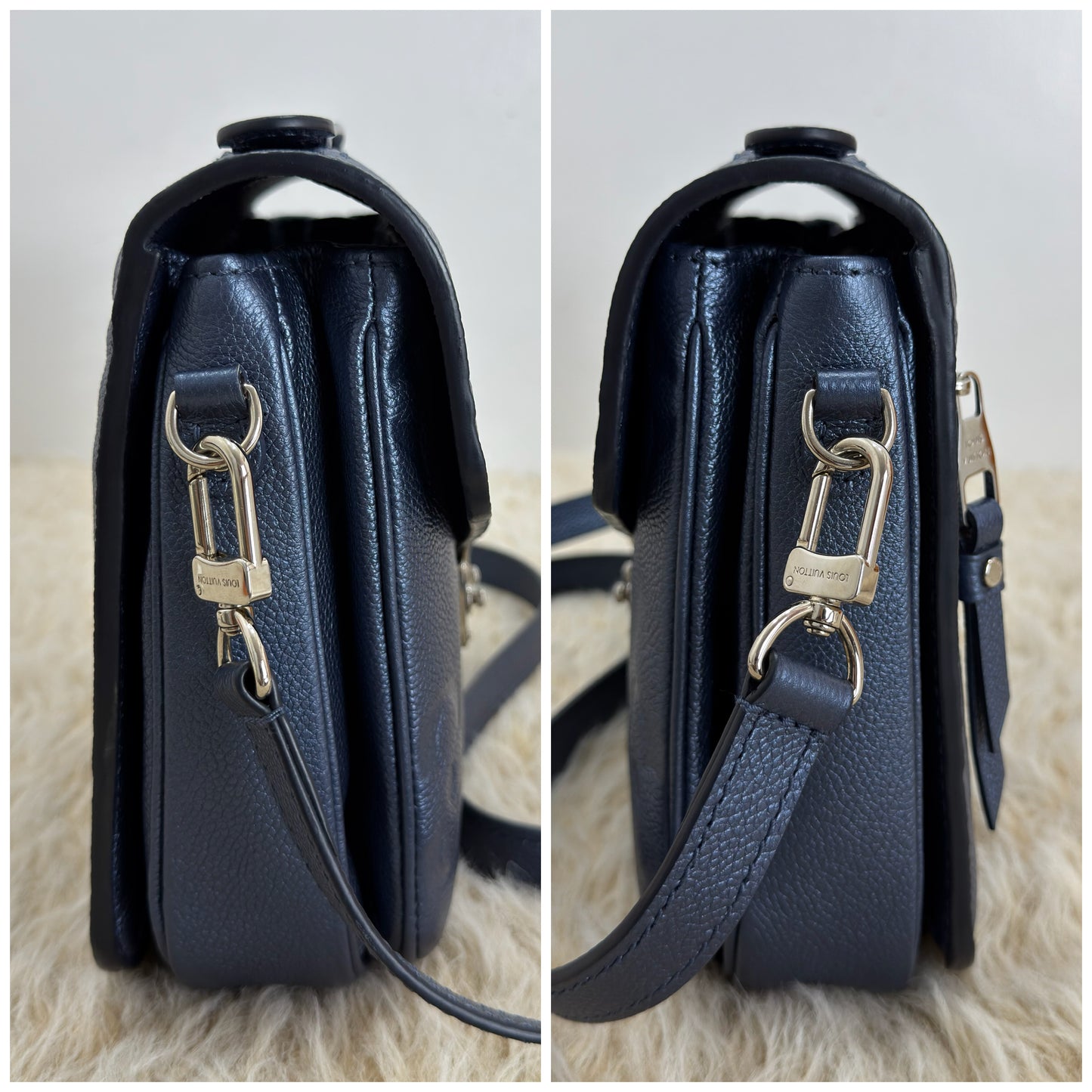 Louis Vuitton Navy Nacre Metallic Empreinte
Monogram Giant Pochette Metis