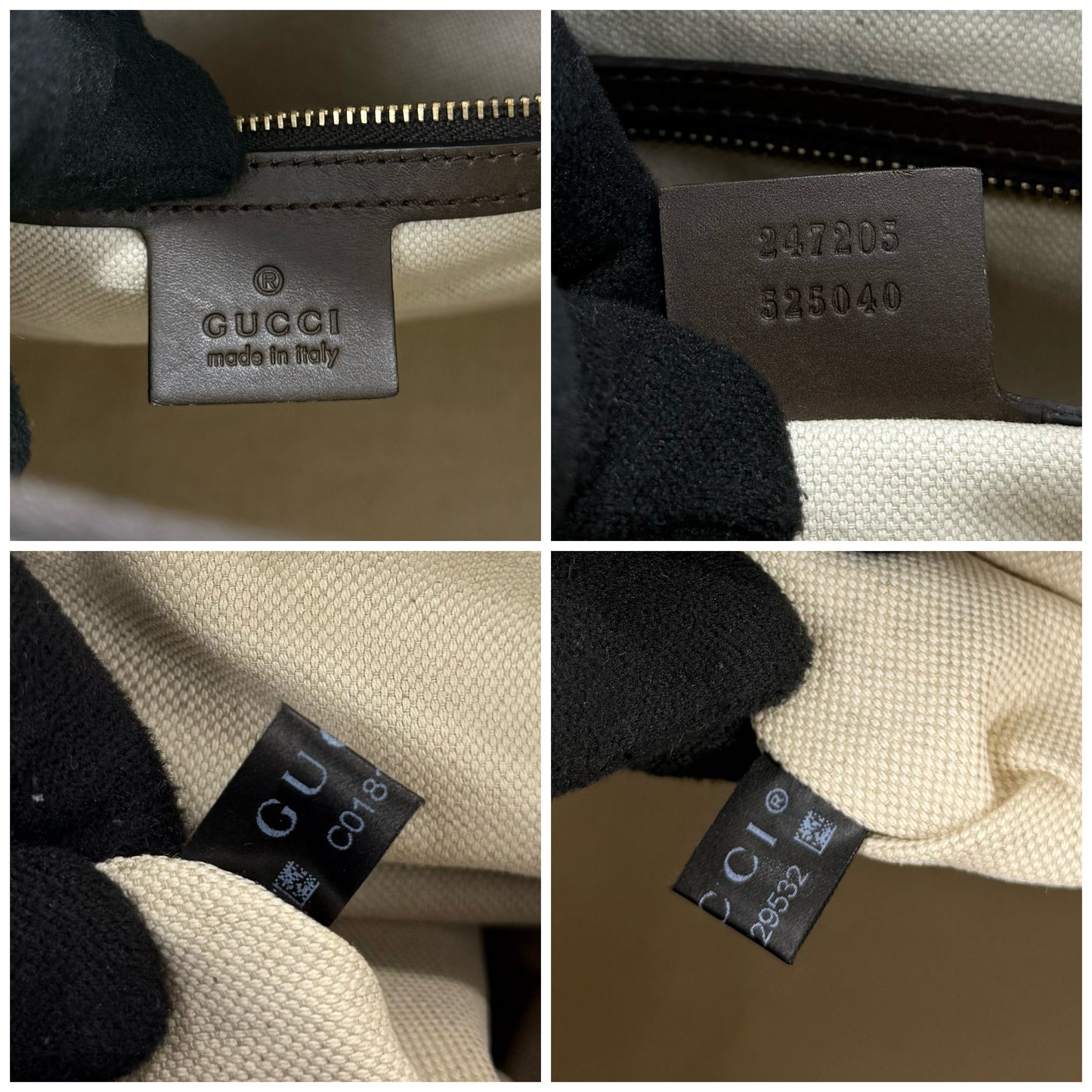 Gucci Brown Monogram Canvas Web Boston Bag