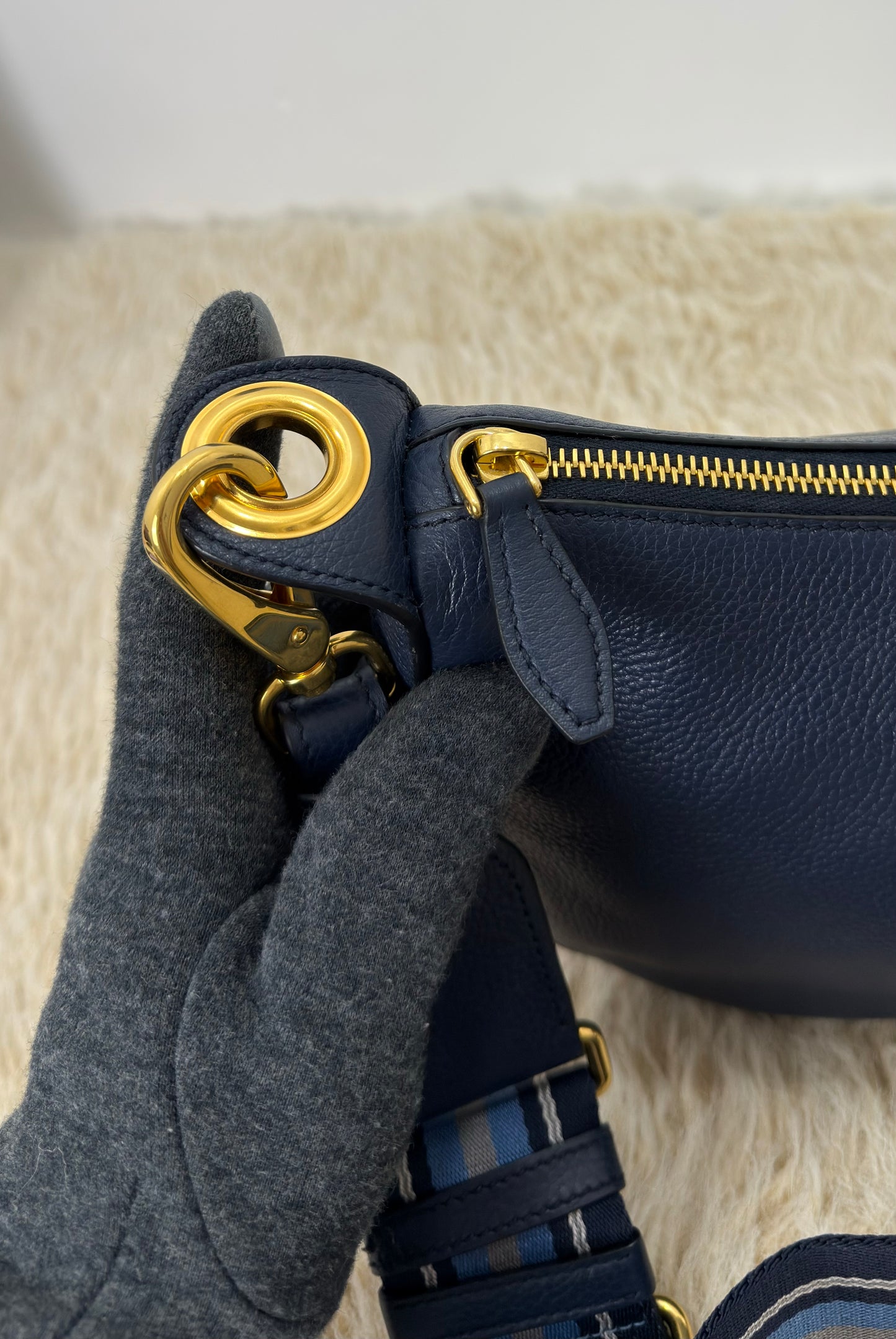 Prada Vitello Phenix Leather Crossbody Bag