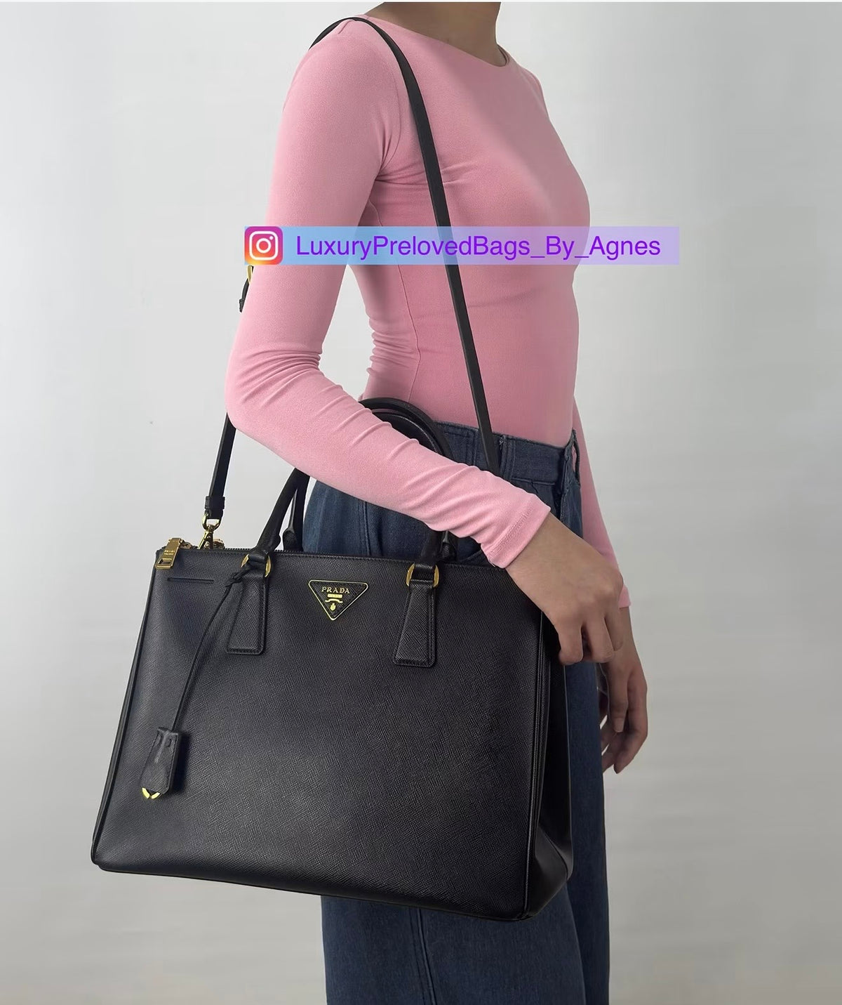 Prada Black Saffiano Leather Galleria Bag