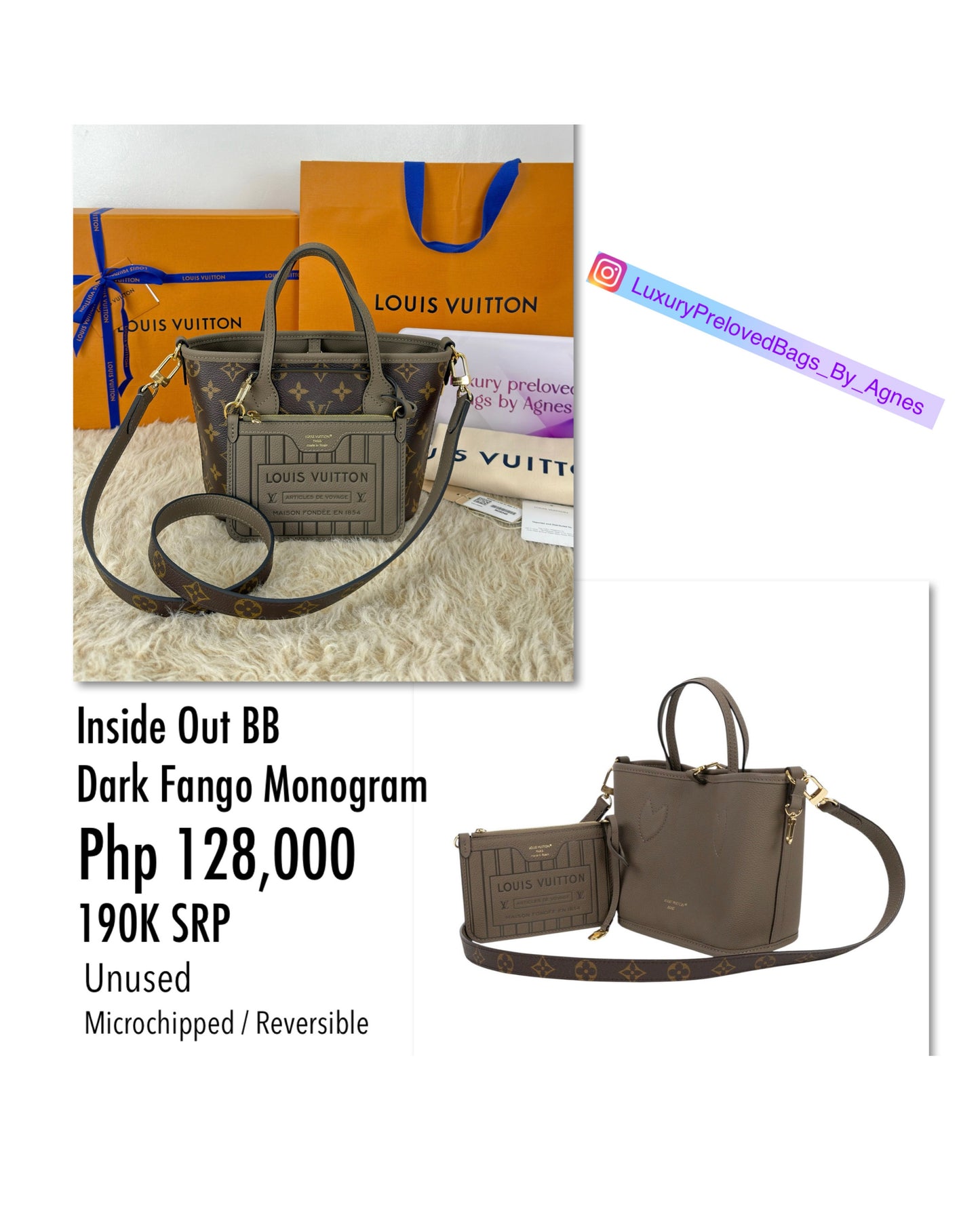 Louis Vuitton Inside Out BB Dark Fango Monogram