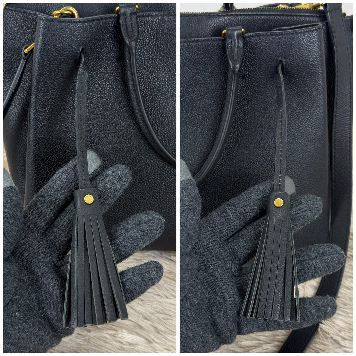 Louis Vuitton Black Leather Lockme Convertible Tote Bag