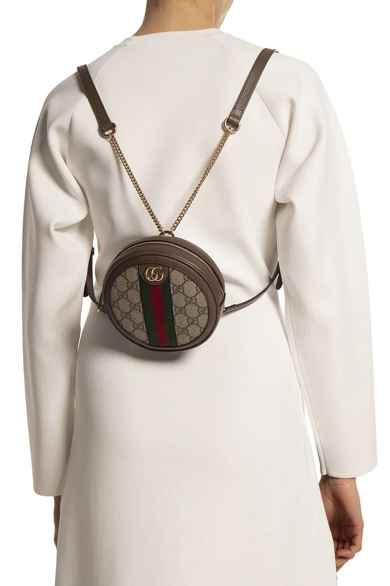 Gucci Mini GG Supreme Round Ophidia Backpack
