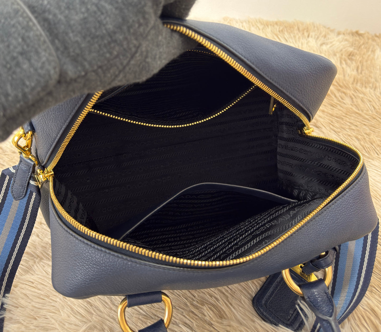 Prada Vitello Phenix Bauletto Bag