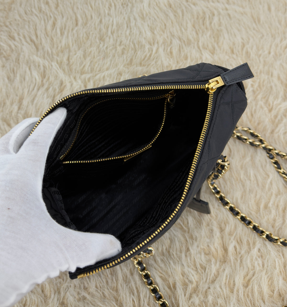 Prada Re - Edition 1995 Quilted Nylon Chain Tote