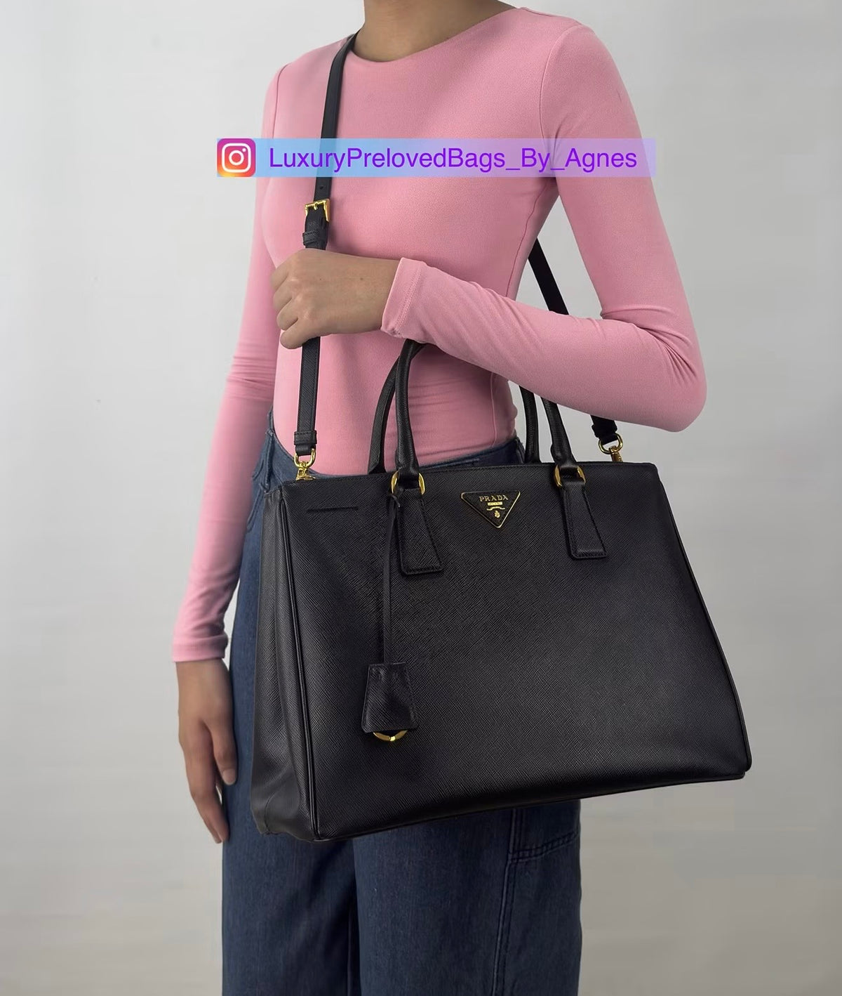 Prada Black Saffiano Leather Galleria Bag