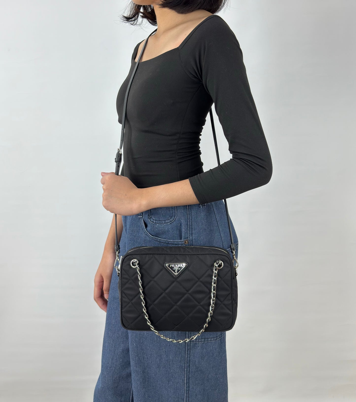 Prada Nylon Tessuto Impuntu Quilted Bandoliera