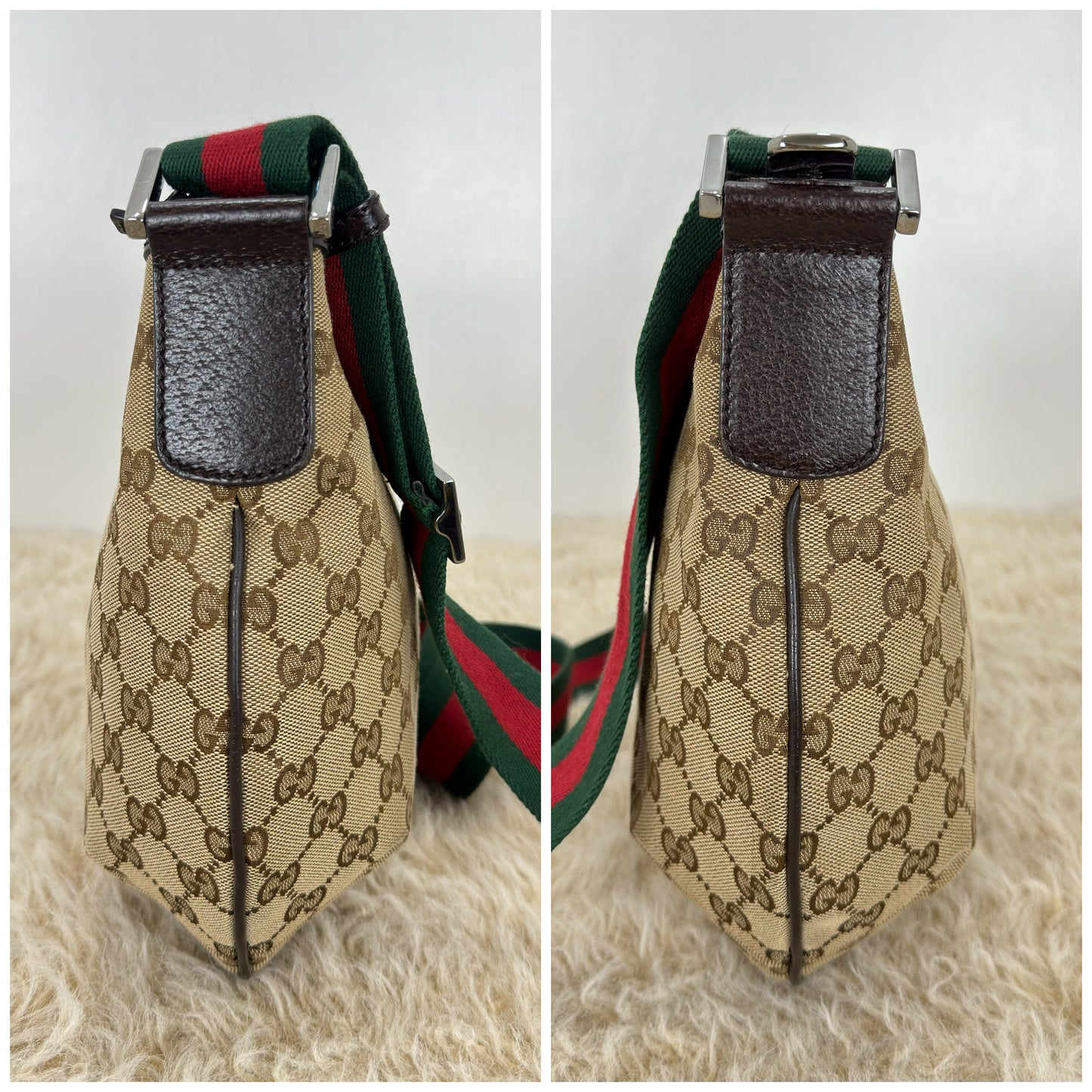 Gucci GG Canvas Vintage Web Medium Messenger Bag
