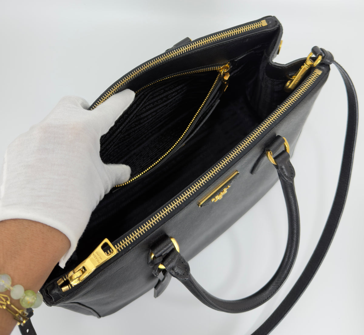 Prada Black Saffiano Leather Galleria Bag