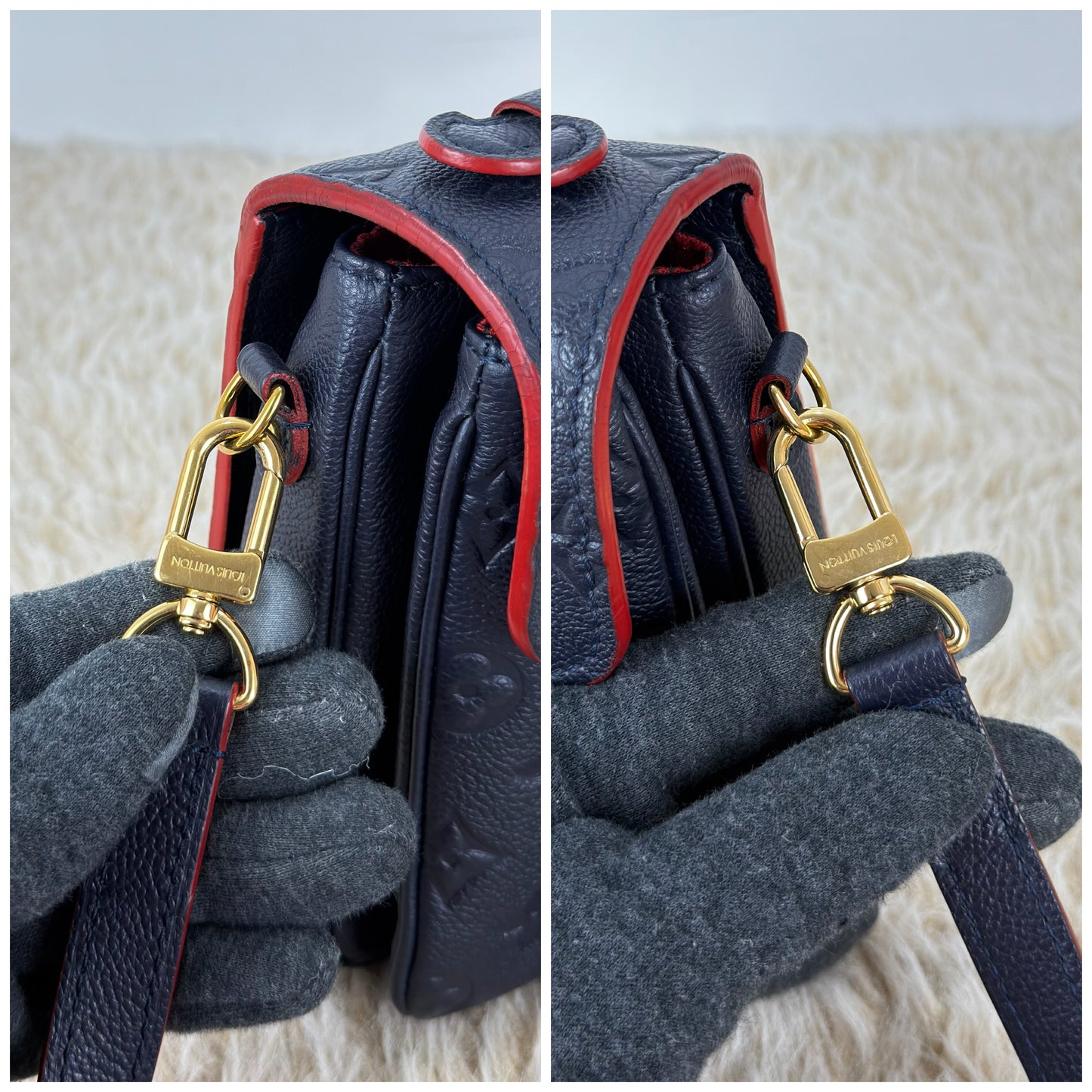 Louis Vuitton Pochette Métis In Marine Rouge
Monogram Empreinte