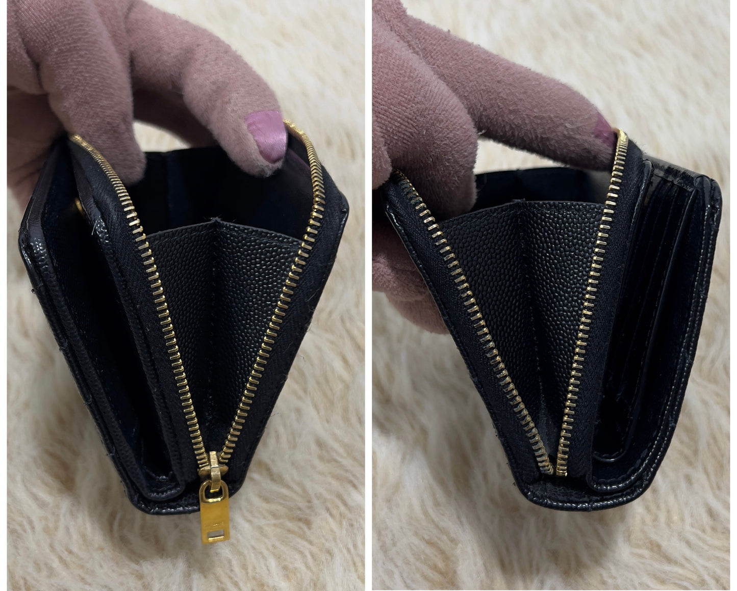Saint Laurent Cassandre Matelassé Compact Zip Around Wallet