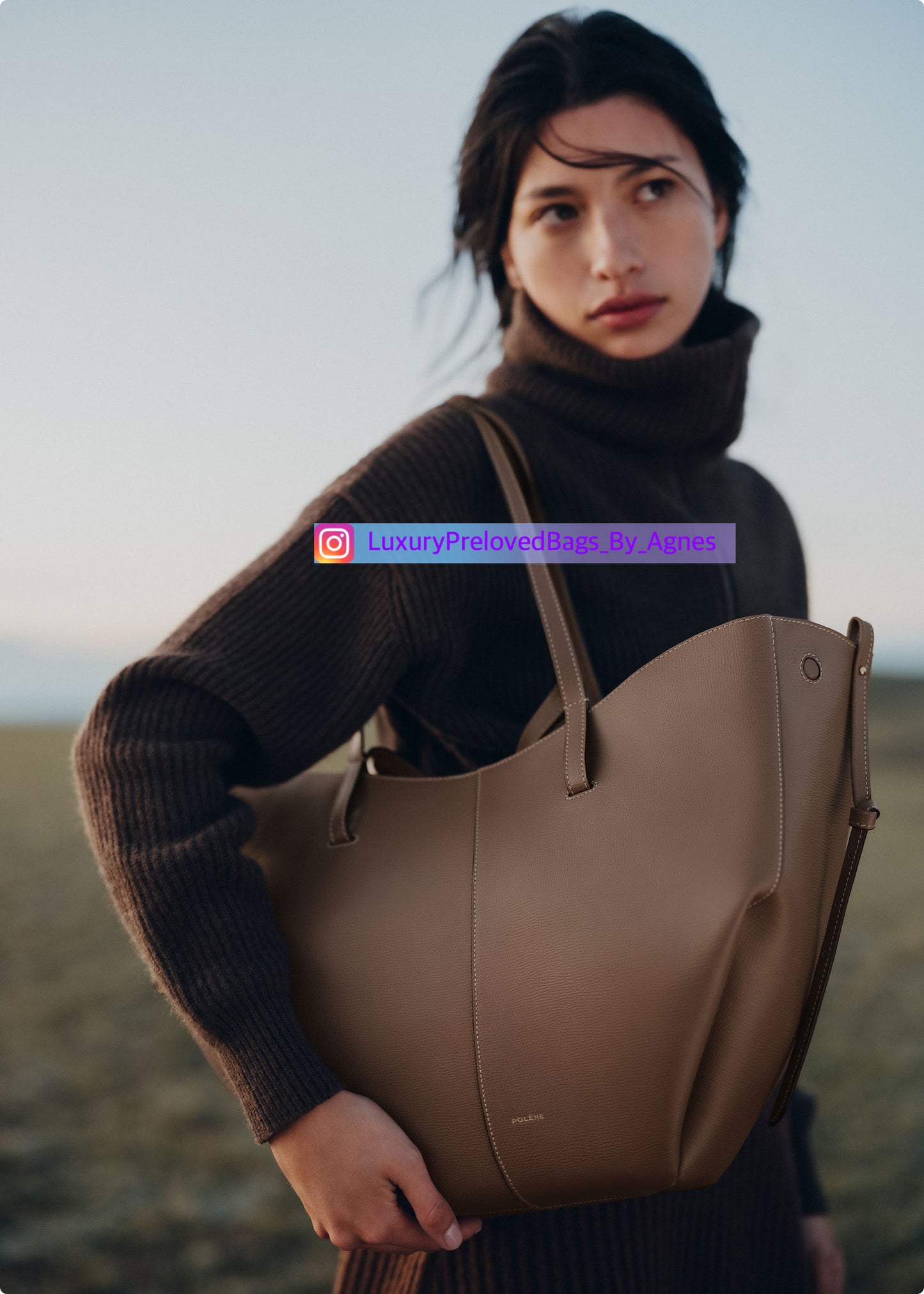 Polène Textured Calfskin Cyme Large Tote Root