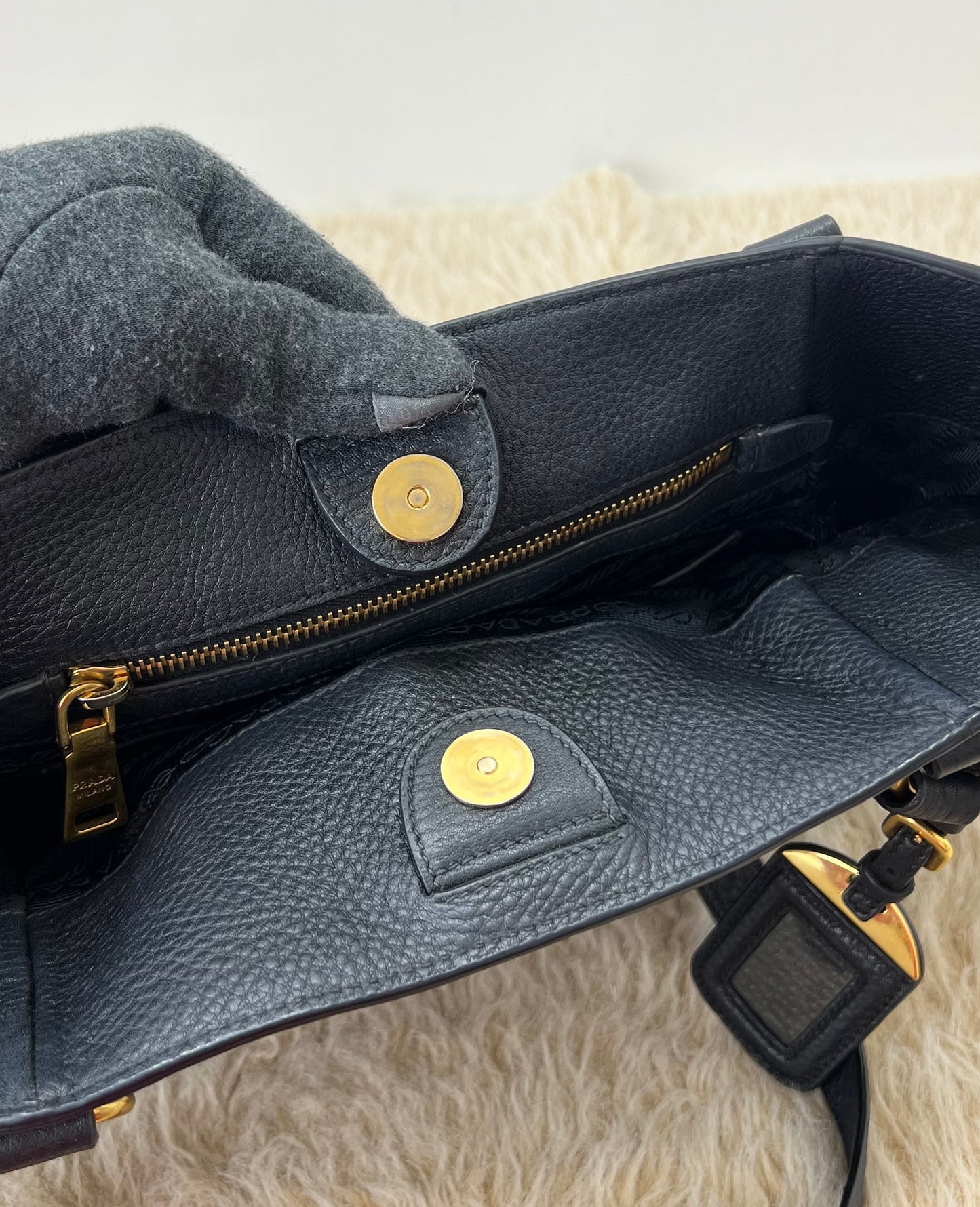 Prada Vitello Daino Leather Shoulder Bag