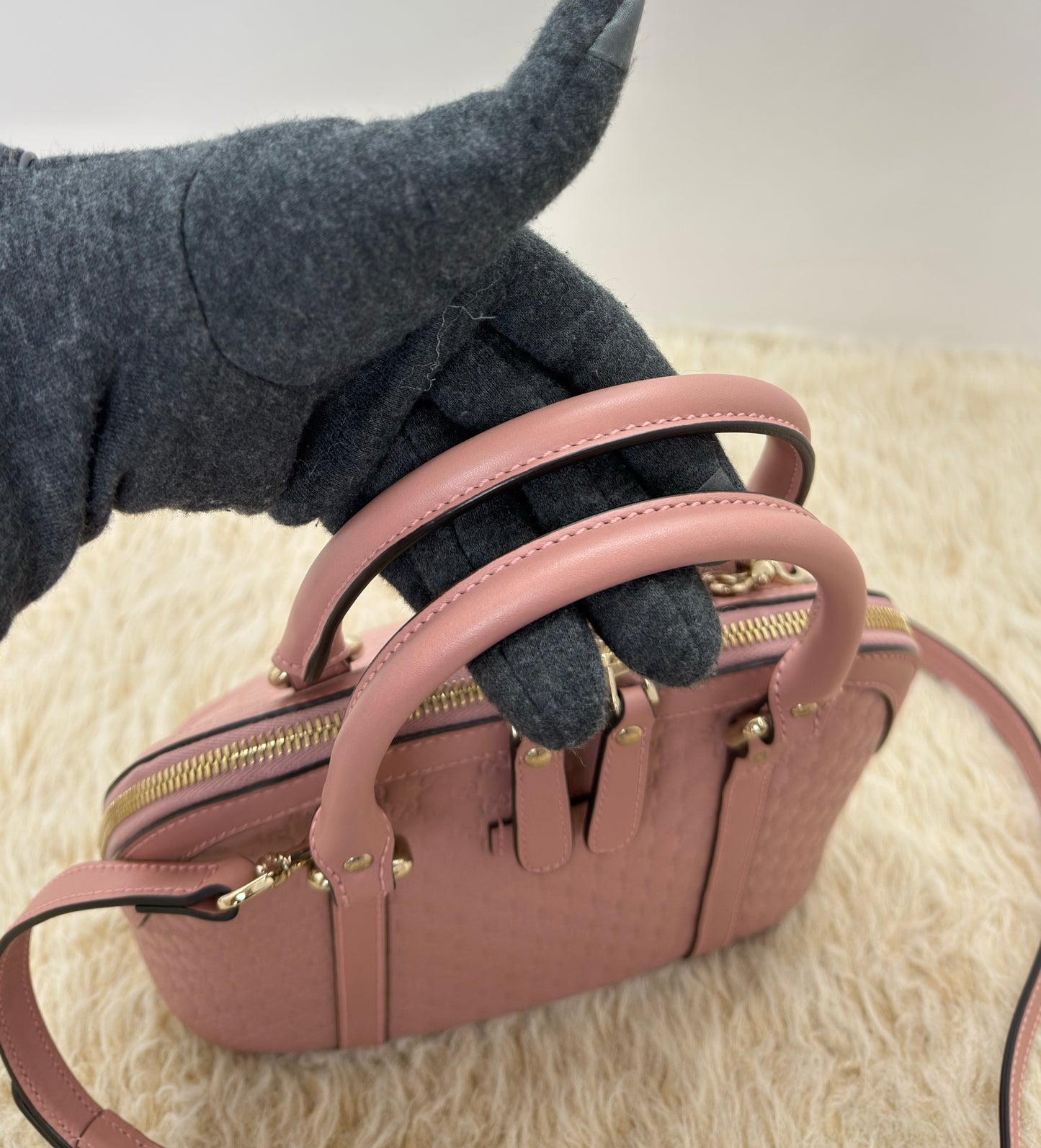 Gucci Pink Guccissima Leather Mini Dome Bag