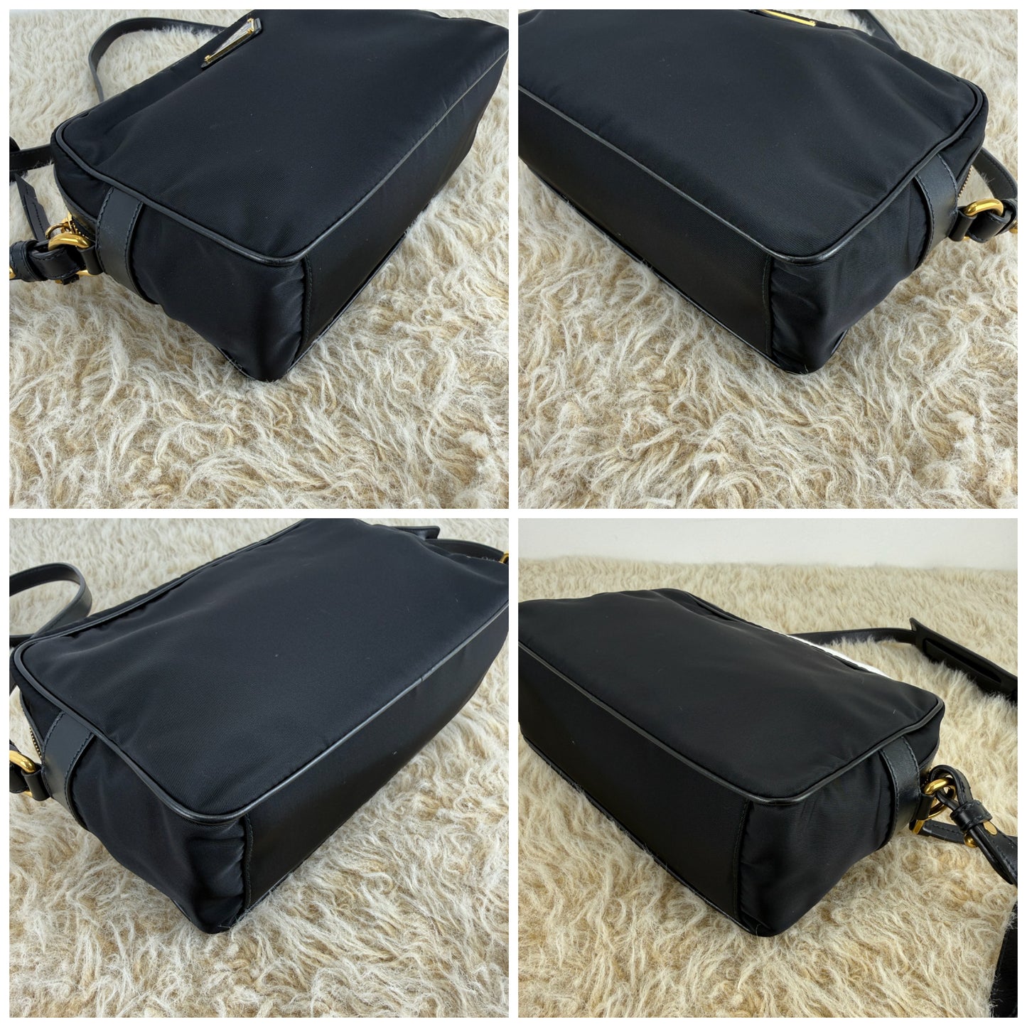 Prada Leather Zip Top Camera Crossbody Bag