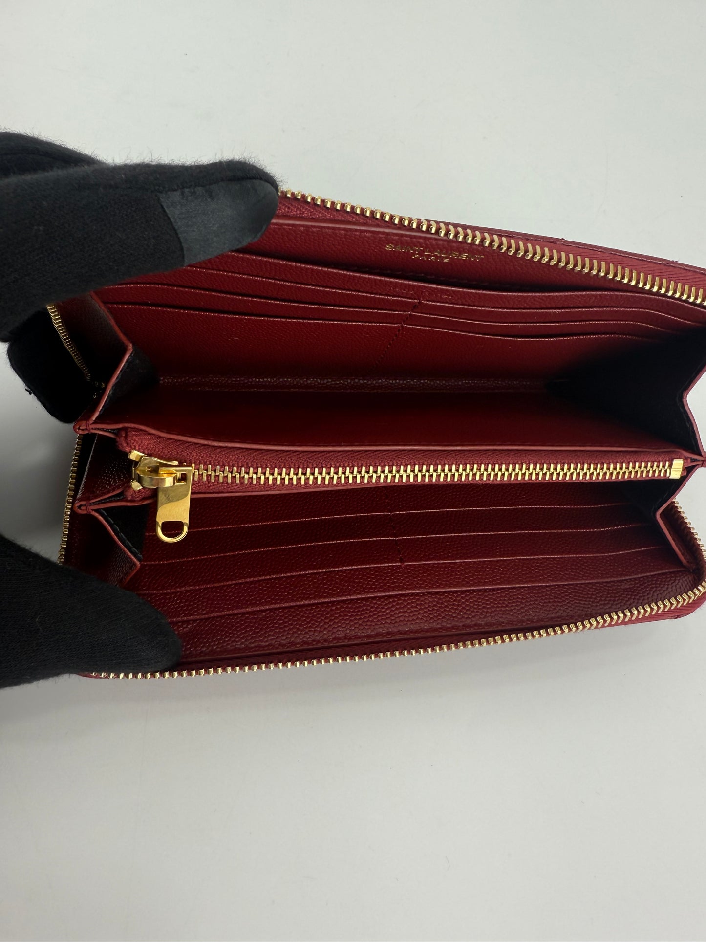 Saint Laurent Cassandre Matelassé Zip Around Wallet