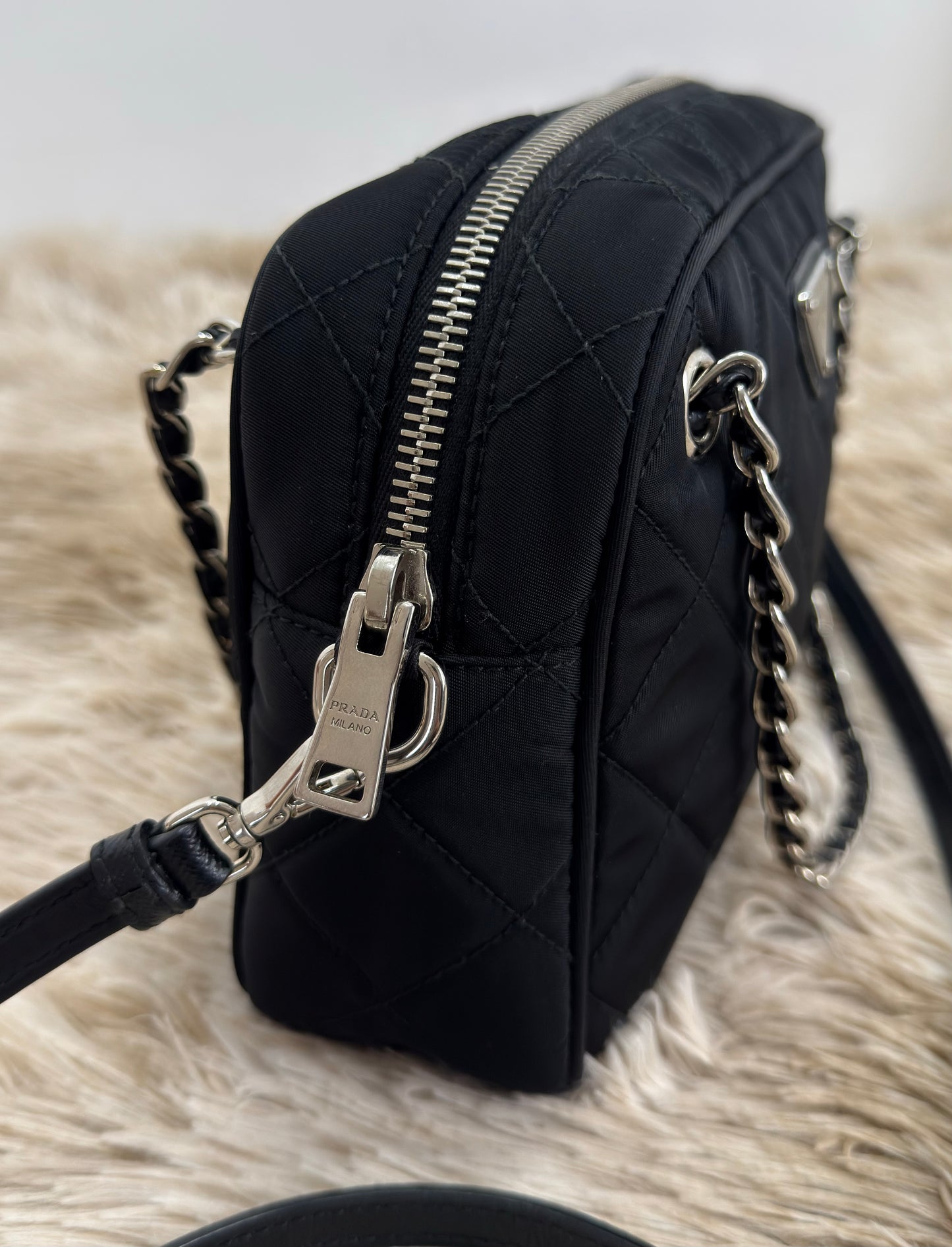 Prada Nylon Tessuto Impuntu Quilted Bandoliera