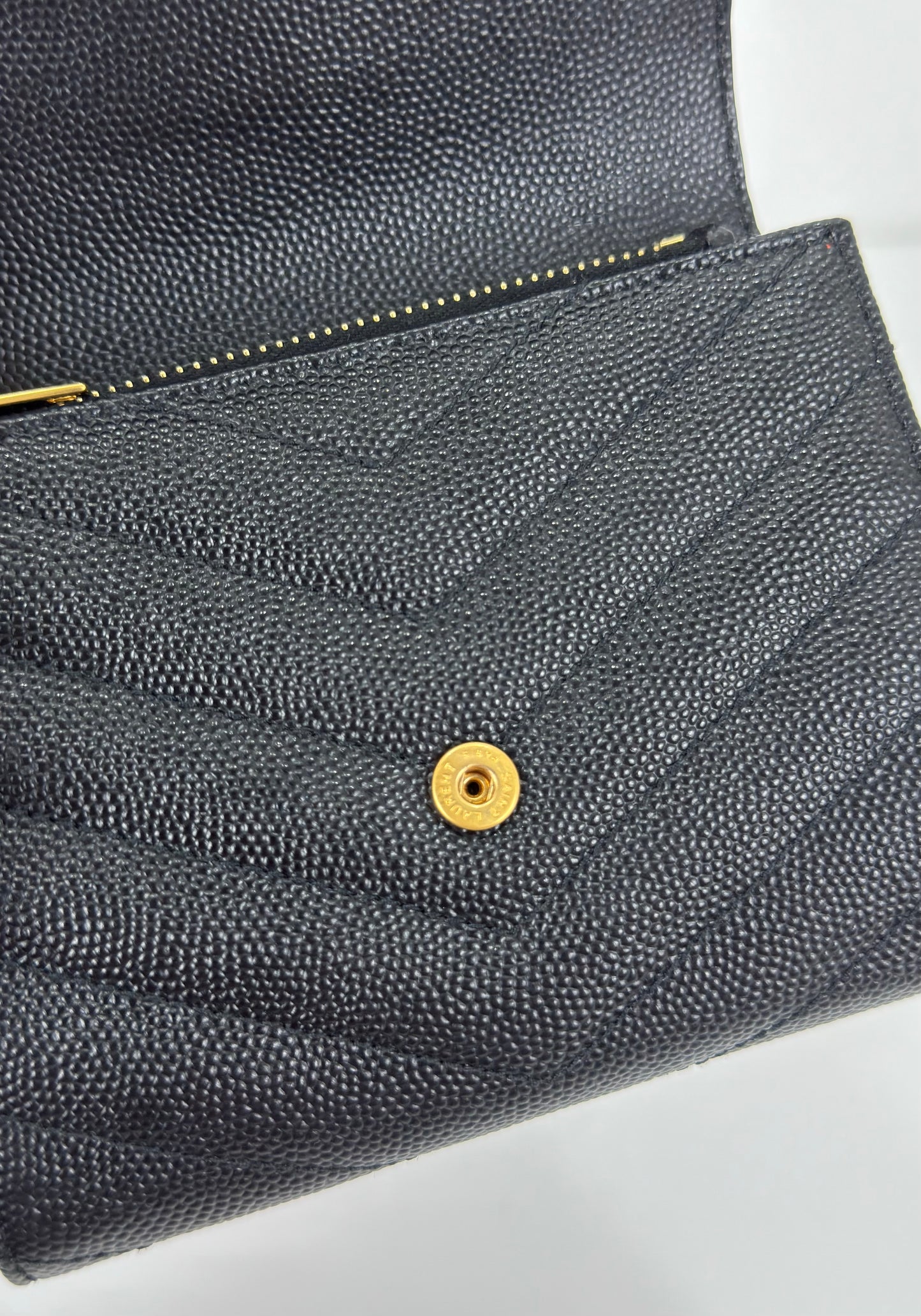 Saint Laurent Cassandre Matelassé Compact Tri-Fold Wallet