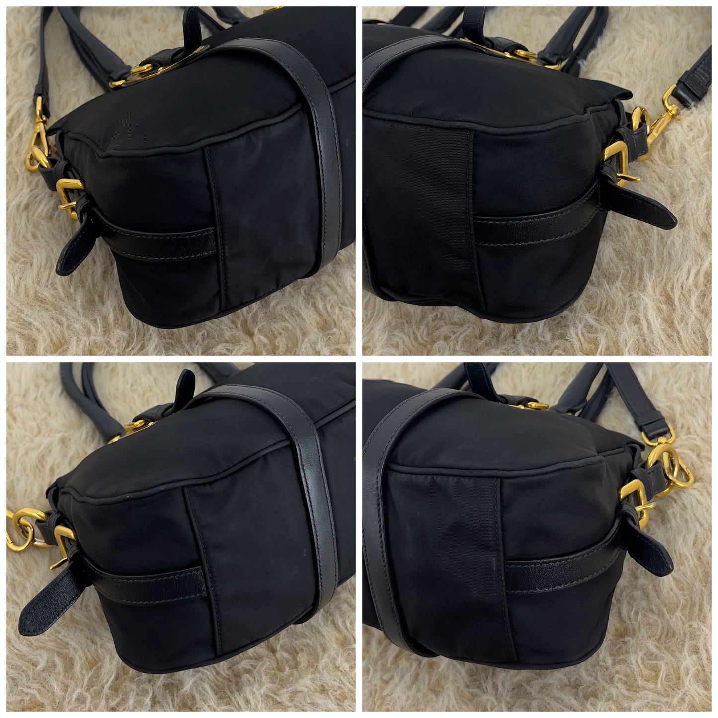 Prada Tessuto Nylon And Soft Calfskin Leather