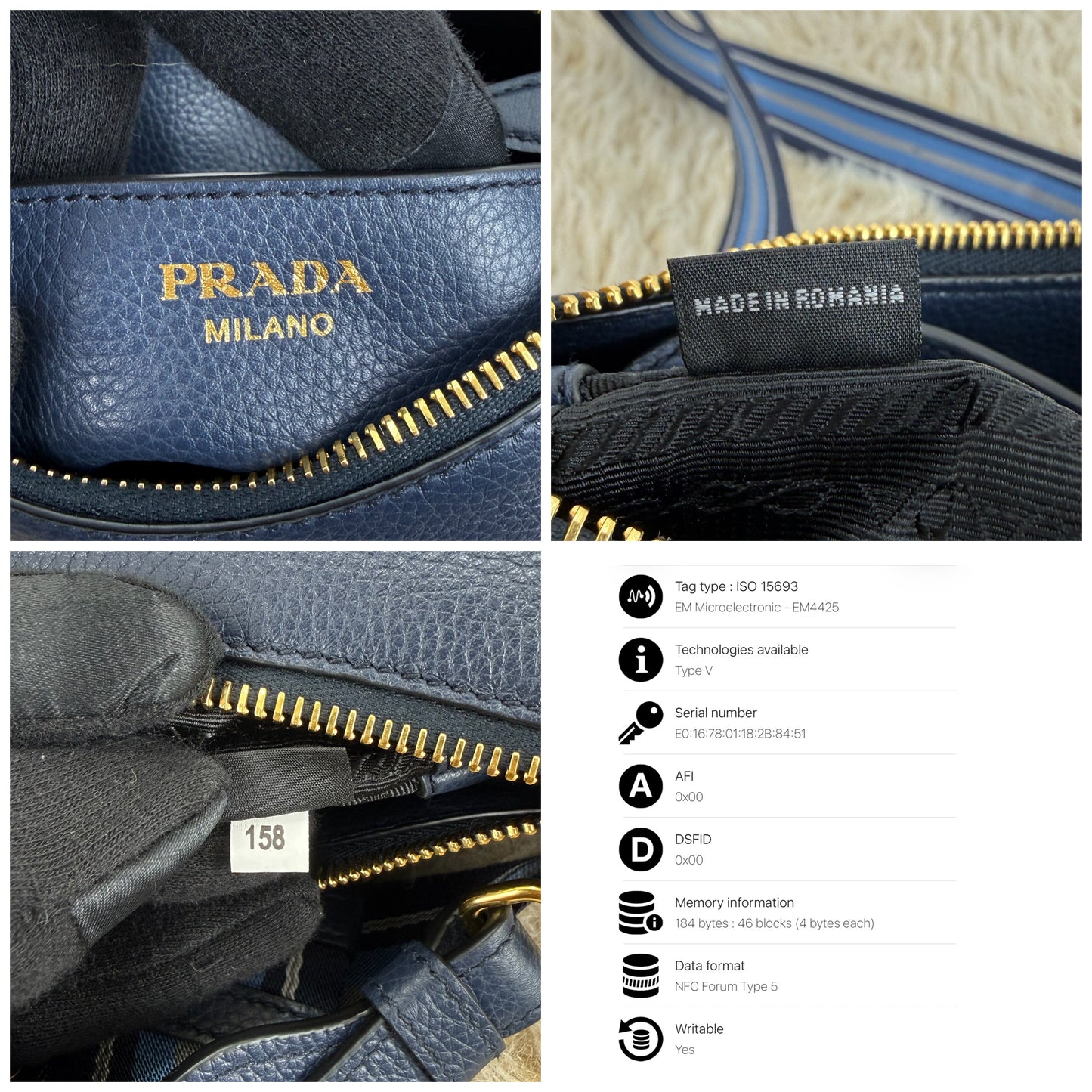 Prada Vitello Phenix Leather Crossbody Bag