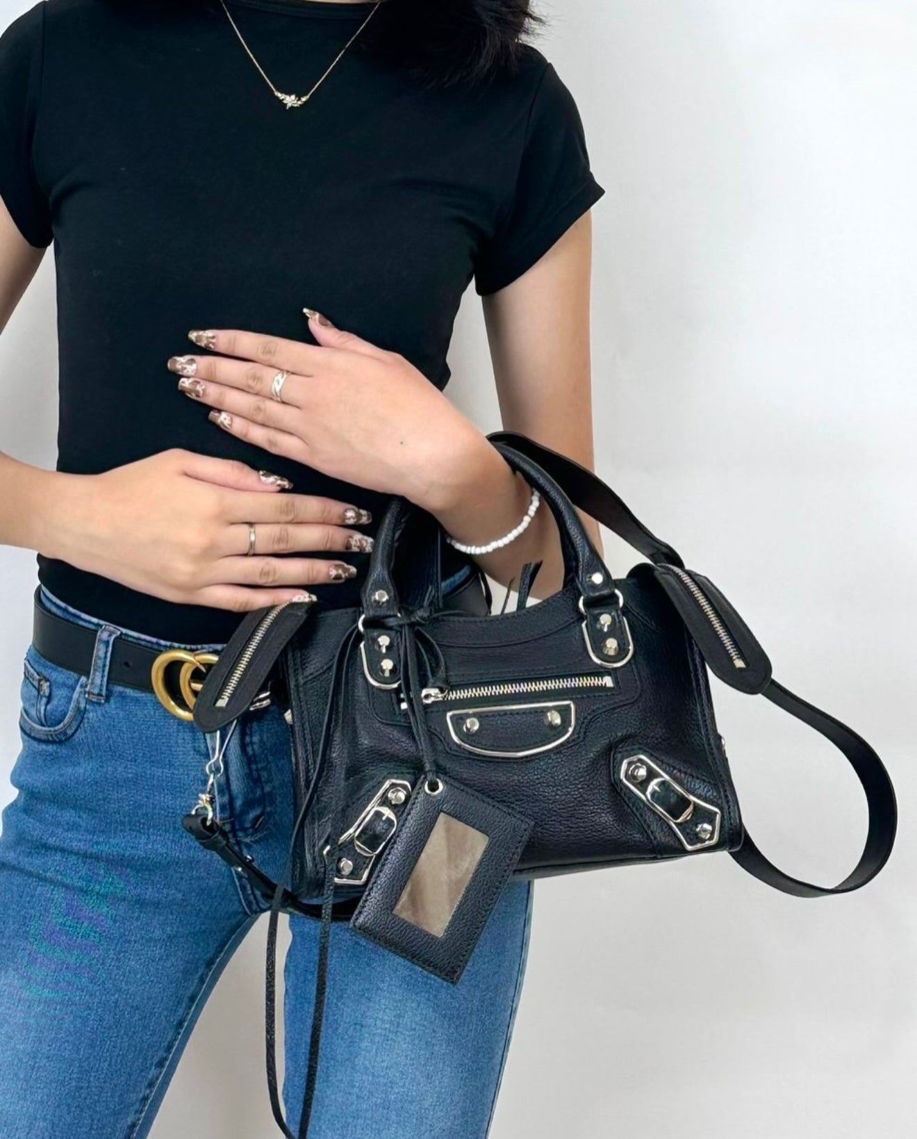 Baleciaga Metallic Edge City Mini