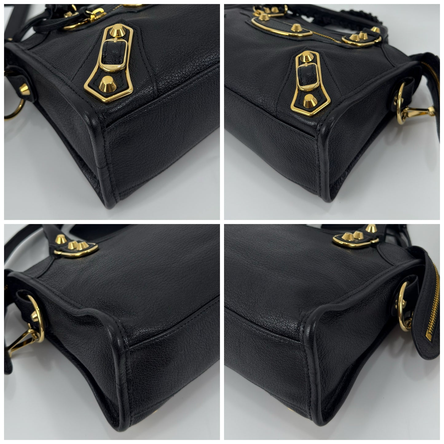 Balenciaga Black Leather Mini Classic Metallic
Edge City Bag