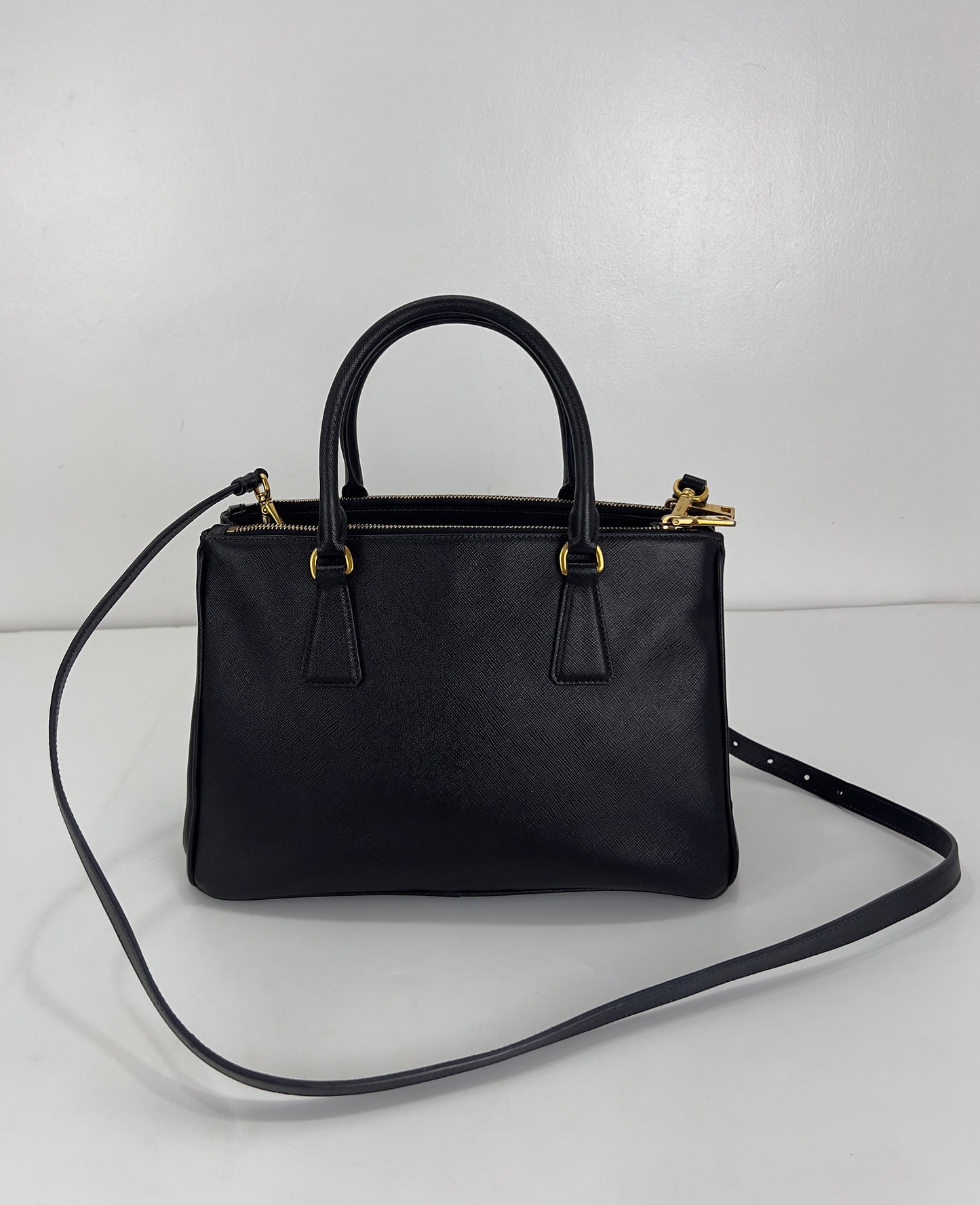 Prada Saffiano Leather Small Galleria Double Zip Tote Bag
