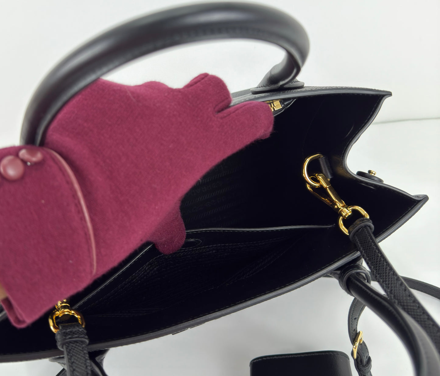 Prada Monochrome Medium Saffiano Leather Black Bag