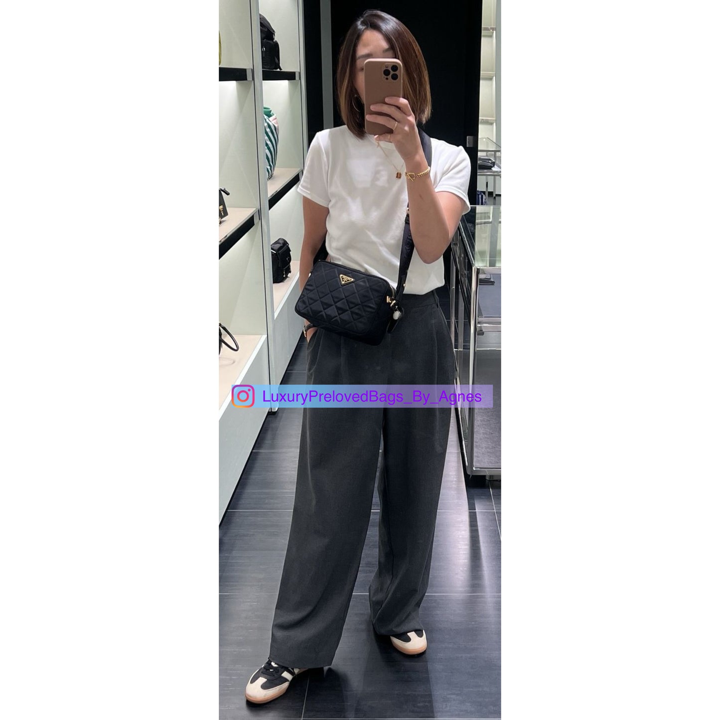 Prada Tessuto Black Quilted Camera Bag