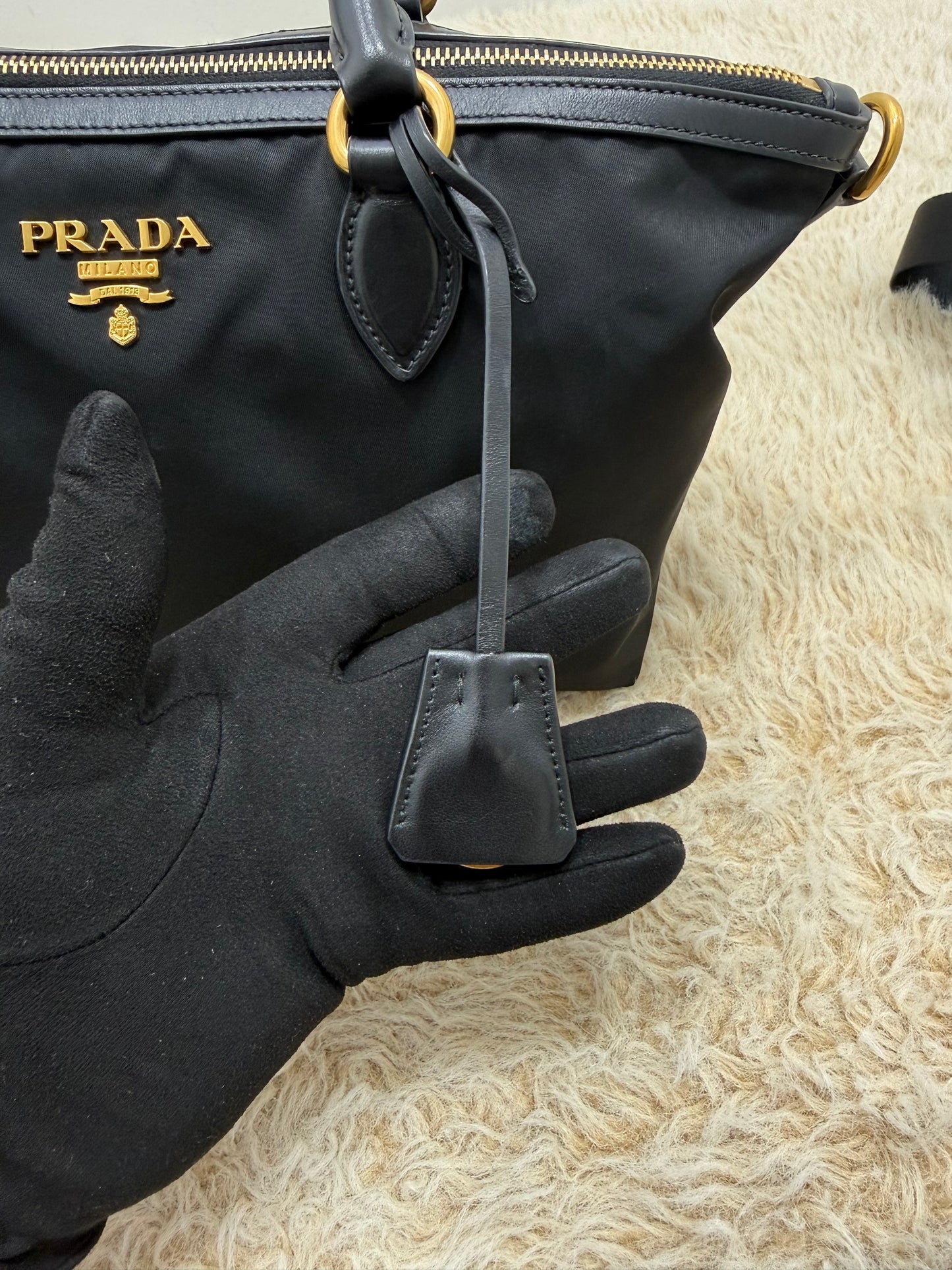 Prada Tessuto Nylon Saffiano Shopping Tote
