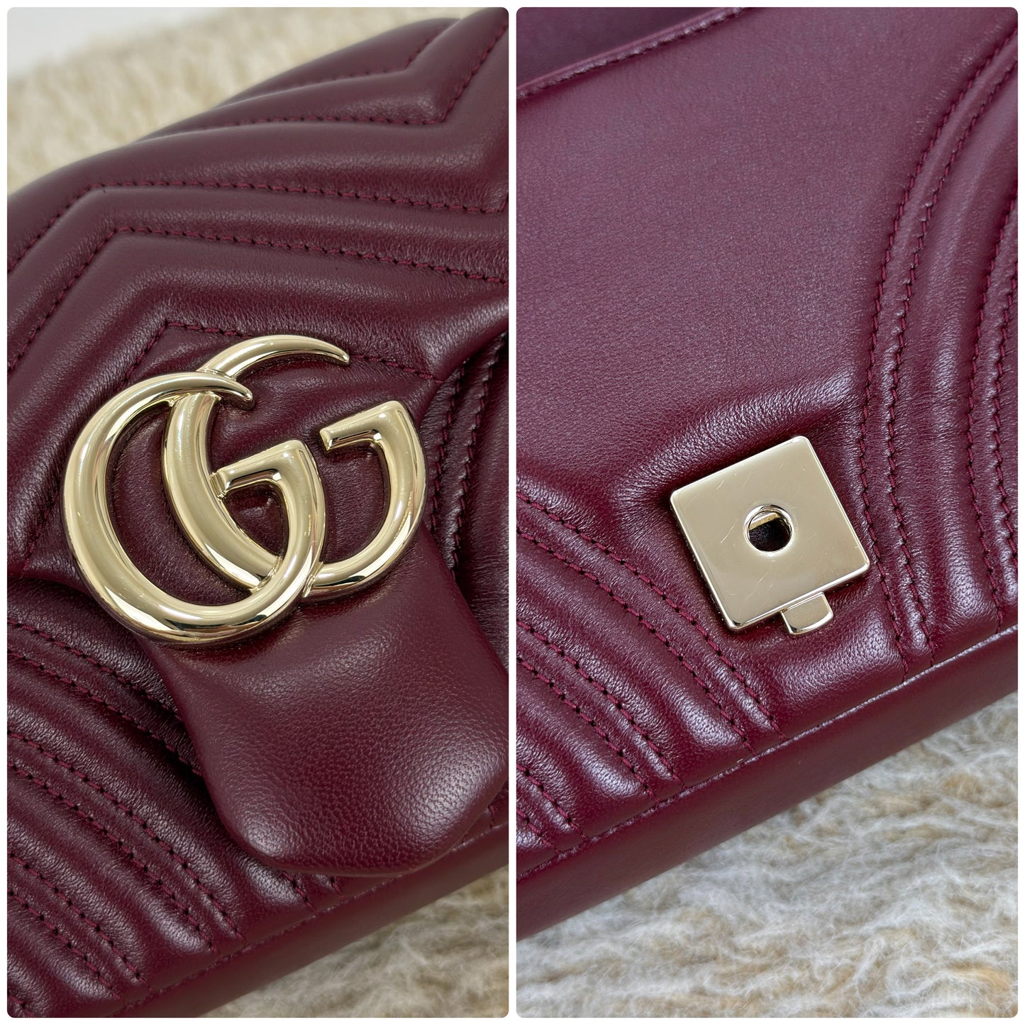 Gucci GG Marmont Medium In Rosso Ancora Red Leather