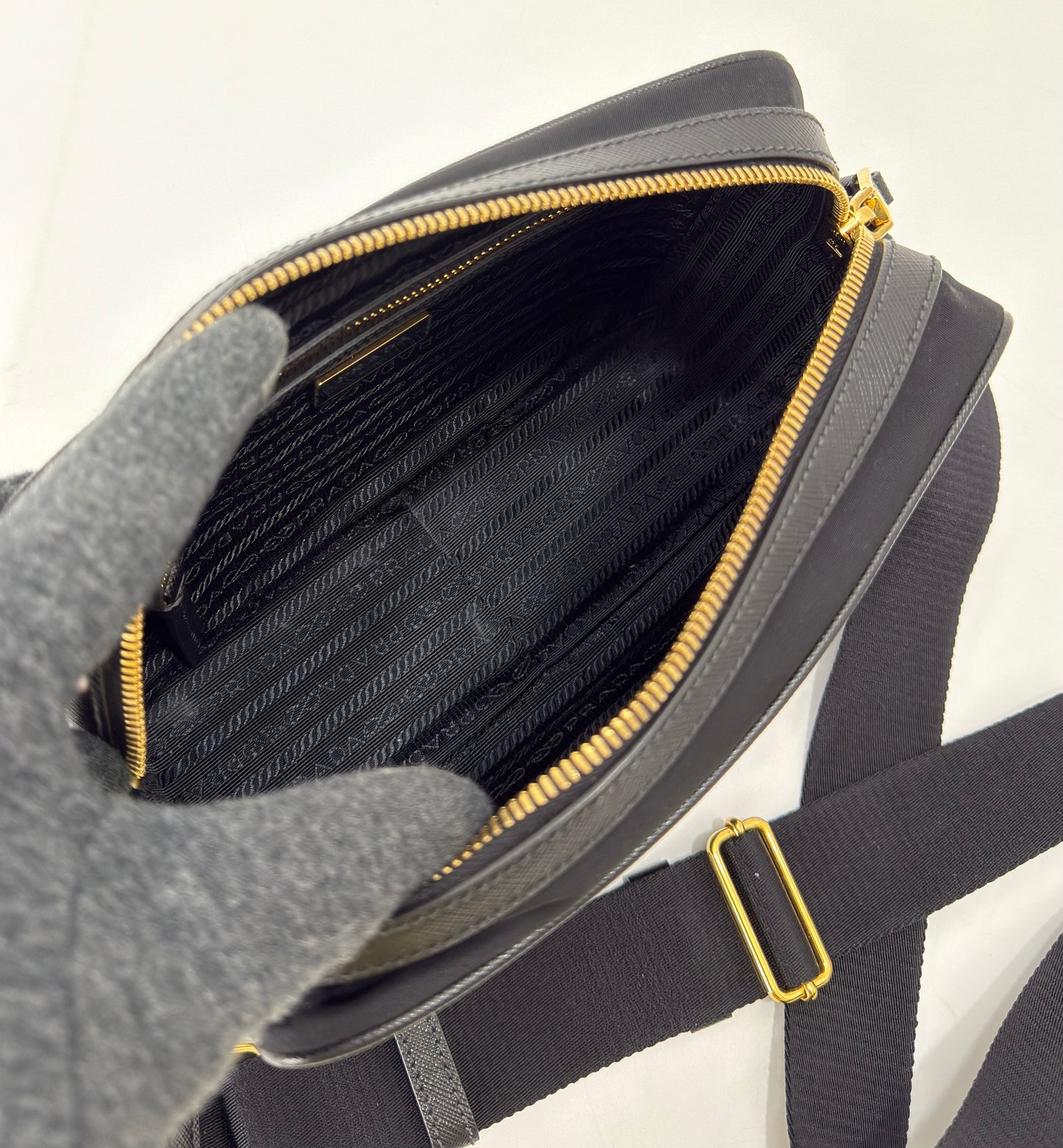 Prada Black Tessuto Nylon Camera Bag 1BH089