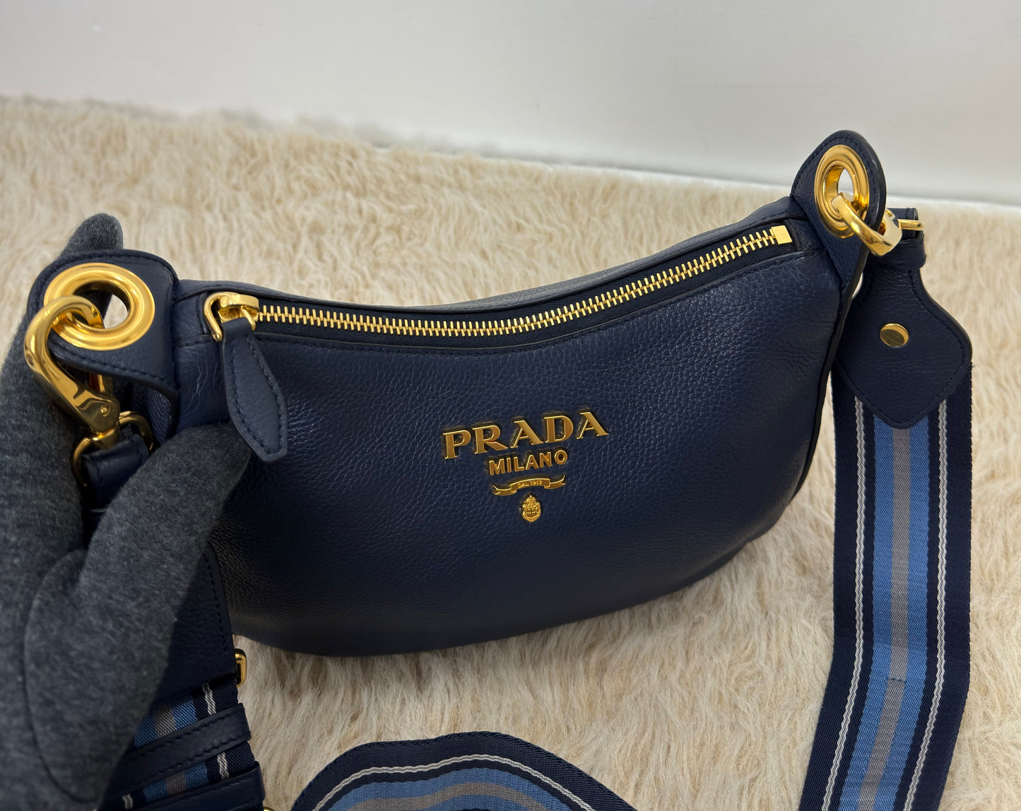 Prada Vitello Phenix Leather Crossbody Bag