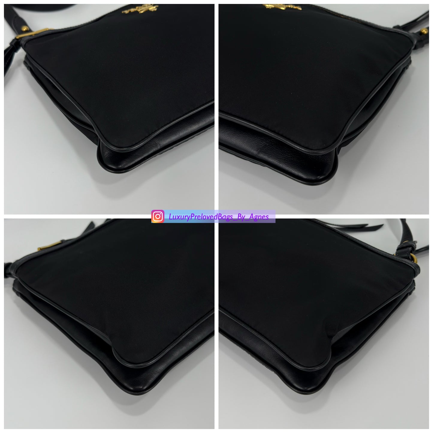 Prada Tessuto Nylon Soft Calf Double Zip