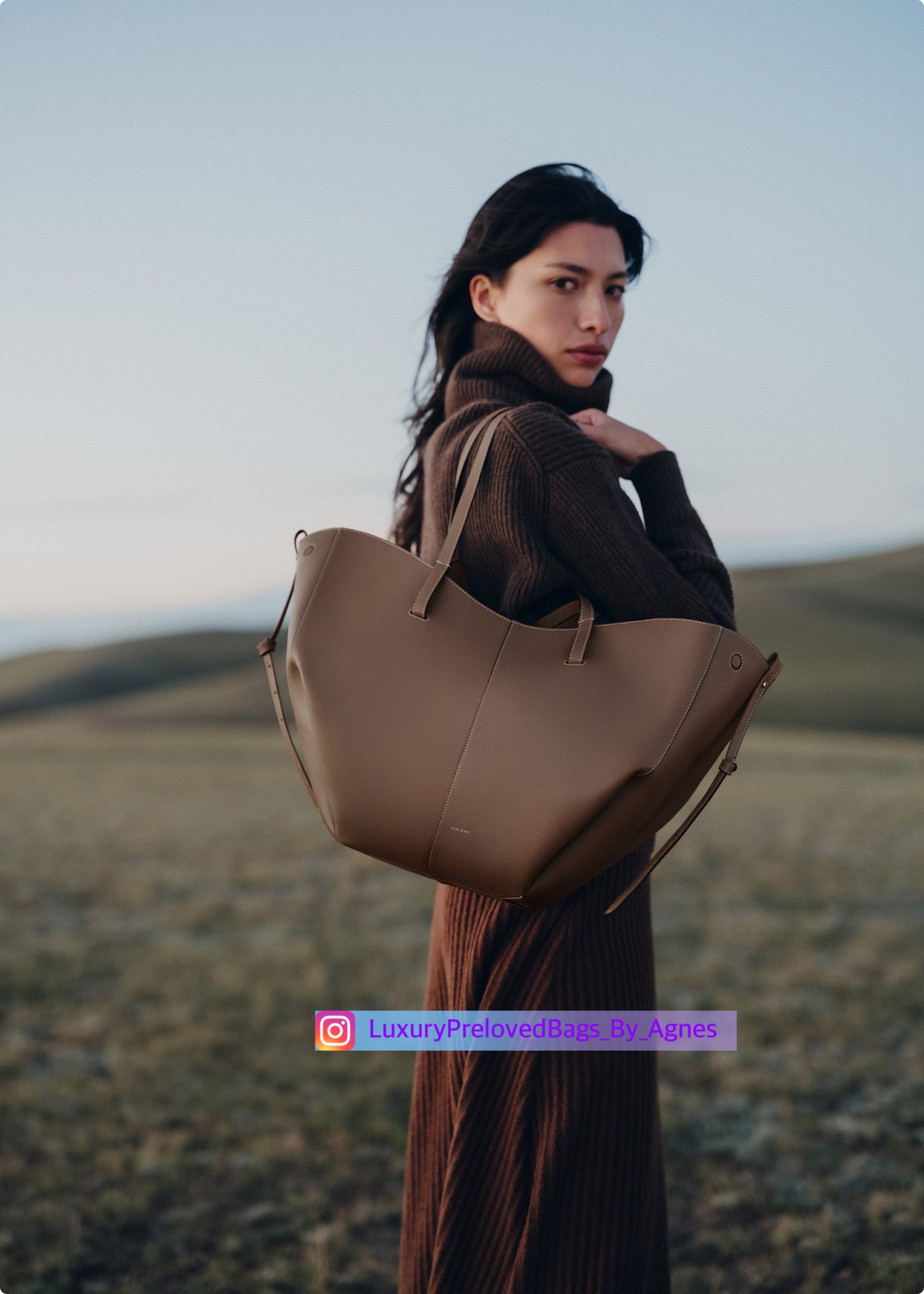 Polène Textured Calfskin Cyme Large Tote Root