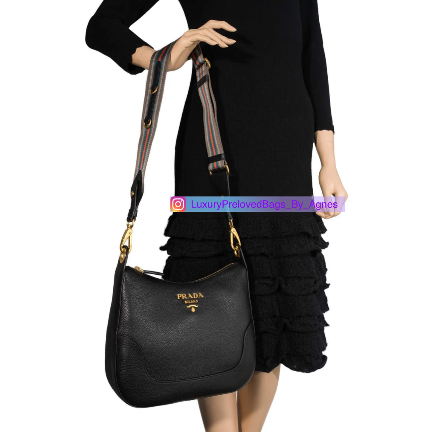 Prada Vitello Daino Leather Phenix Shoulder Bag