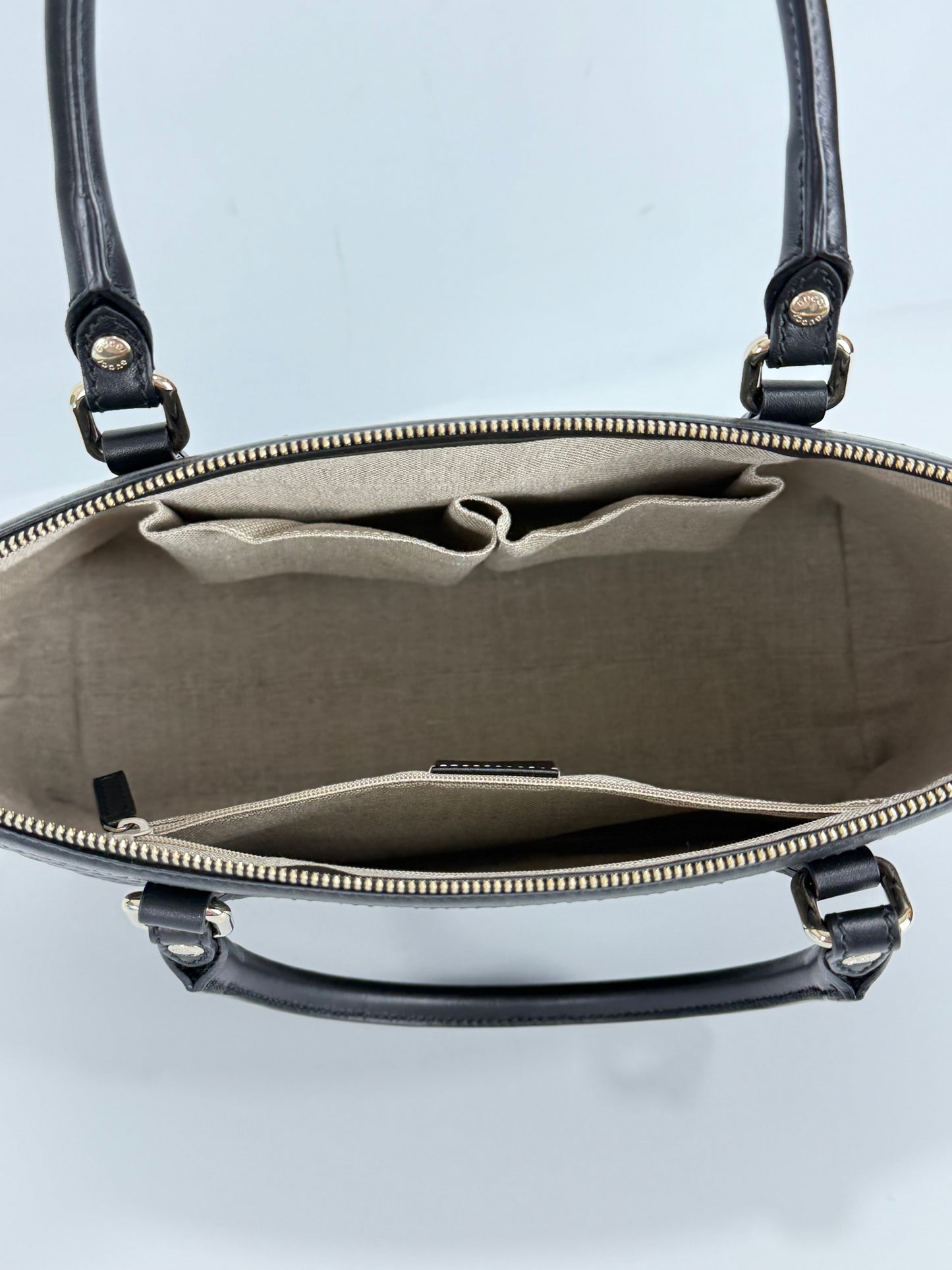 Gucci Microguccissima Tote Bag Black Leather